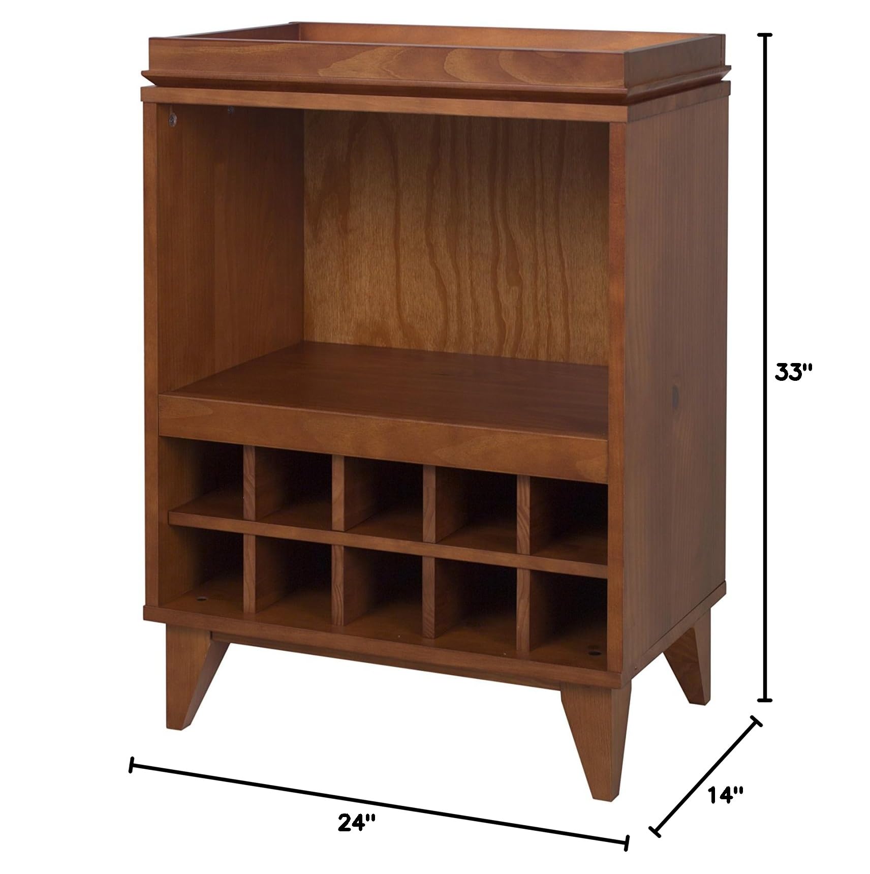 Memomad Solid Wood 10-Bottle Wine Rack Cabinet for Liquor Storage – Perfect for Home Bars, Cellars, and Kitchen Organization