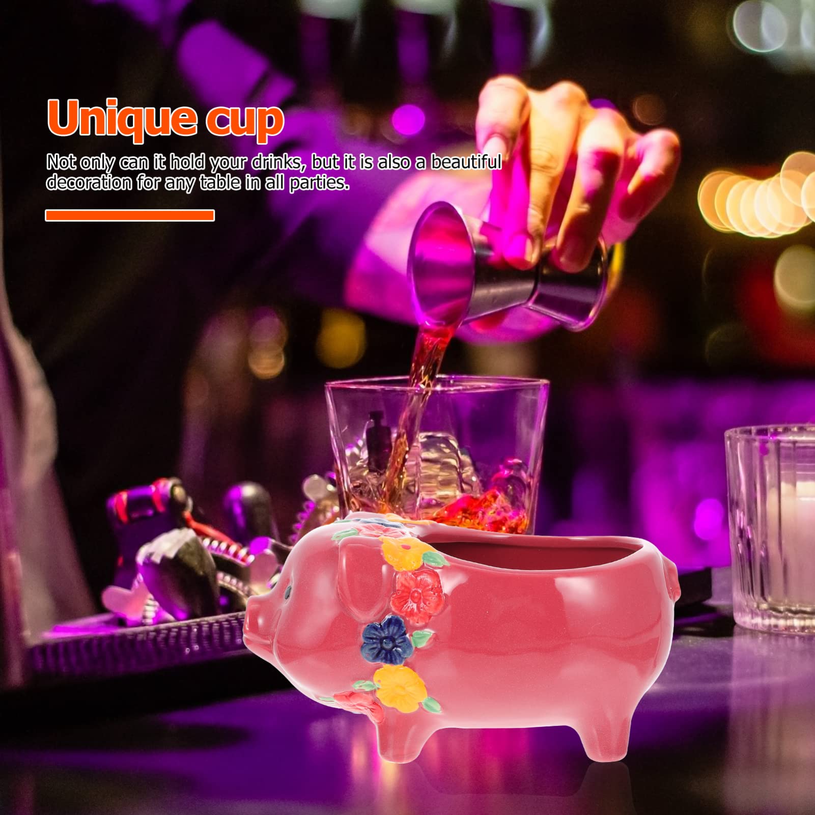 Exotic Ceramic Tiki Mugs & Wine Glasses - 400ml Hawaiian Party Drinkware for Cocktails, Punch & Tropical Drinks - Perfect for Themed Bars, Luau Parties & Summer Gatherings