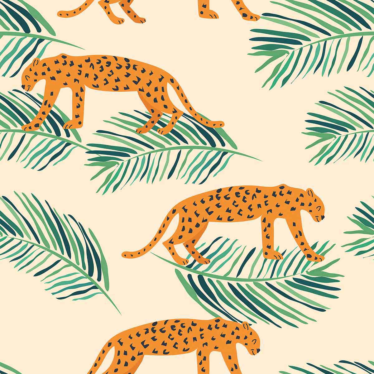 Orange Leopard Print Peel and Stick Removable Wallpaper - Self-Adhesive Decorative Wall Covering for Bedroom, Nursery, Living Room & Office Decor