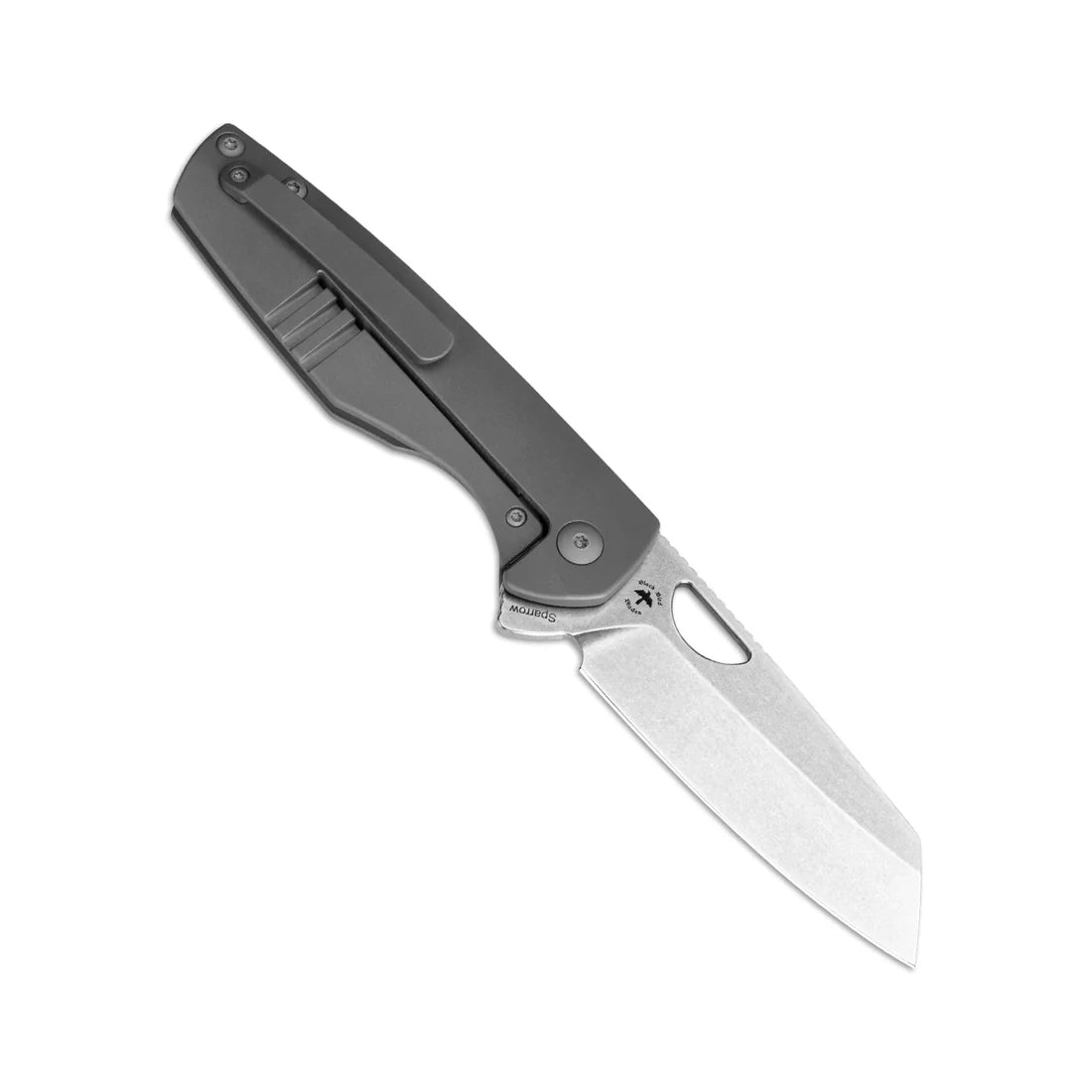 Kizer Ki3628A1 Sparrow Frame Lock Knife - S35VN Stainless Steel Satin Blade & Stonewashed Titanium Handles - EDC Pocket Knife for Camping, Hiking & Outdoor Adventures