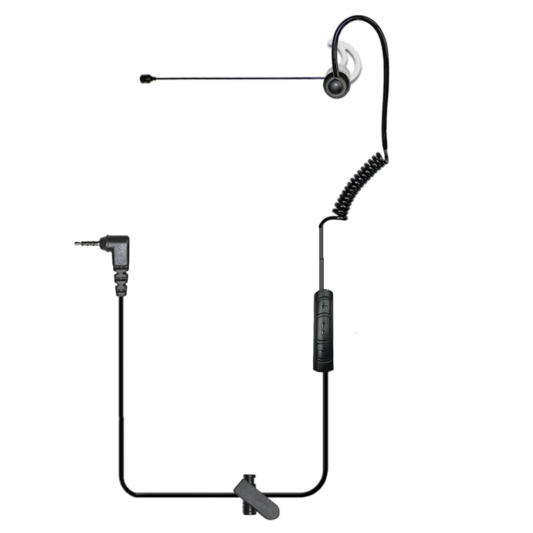 Klein Electronics 3.5mm Noise Canceling Earpiece with Boom Mic - Lightweight Secure Headset for Cell Phones (Right Ear Only, Includes 3 Soft Silicone Ear Tips) - Perfect for Call Centers, Truck Drivers & Office Communications