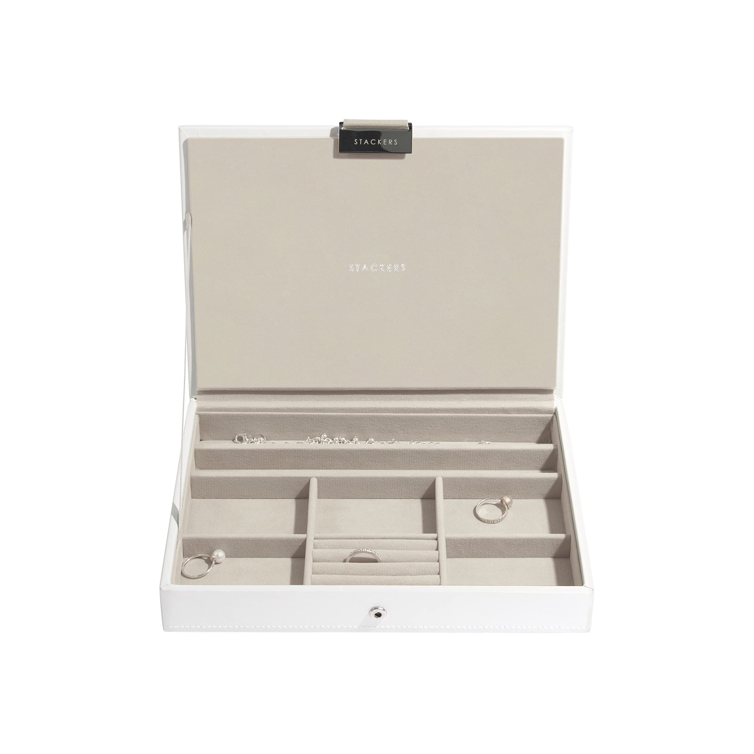 Elegant White Medium Jewelry Box with Lid - Perfect for Organizing Necklaces, Rings & Earrings - Ideal for Travel, Gifting & Home Storage