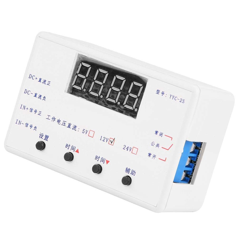 YYC-2S Adjustable Timer Relay Module with LED Display - 12V Plastic Relay Board for Solenoid Valves, Motors, Light Belts | Perfect for Industrial Automation, Home DIY Projects & Electrical Control Systems