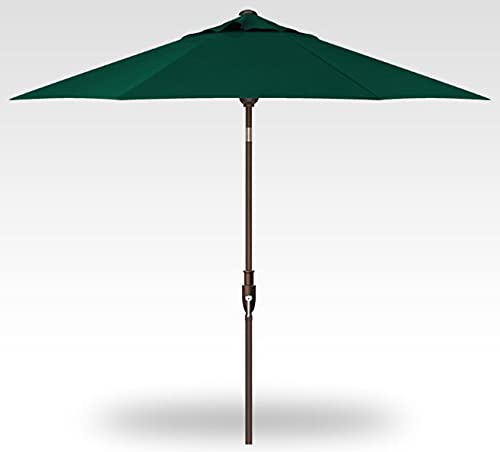 Treasure Garden Deluxe 9ft Auto-Glide Tilt Market Umbrella - Heavy Duty Bronze Frame with Obravia2 Fabric - Perfect for Outdoor Patio, Deck, Poolside & Backyard (Forest Green, Octagon Shape)