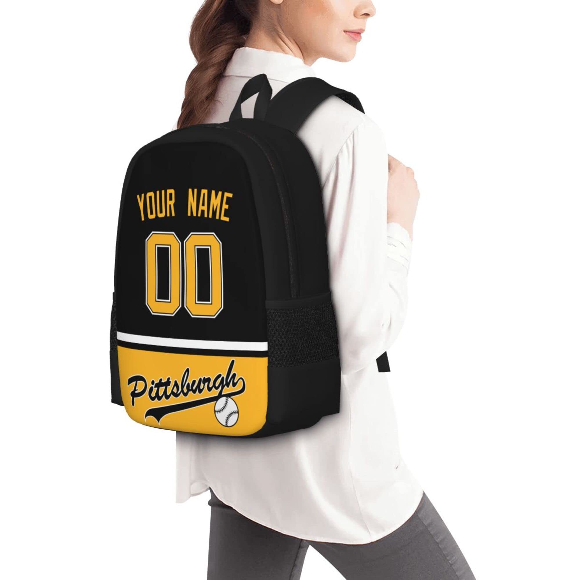 ANTKING Pittsburgh Steelers Backpack - High Capacity Customizable with Any Name & Number - Perfect Gift for Kids, Men & NFL Fans - Ideal for School, Travel & Game Day