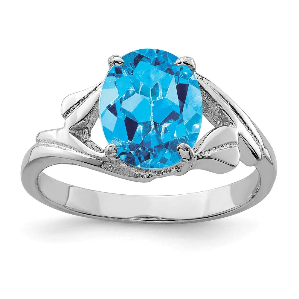 925 Sterling Silver Blue Topaz Band Ring for Women | Dainty Gemstone Jewelry Gift for Her | Perfect for Birthdays, Anniversaries & Special Occasions