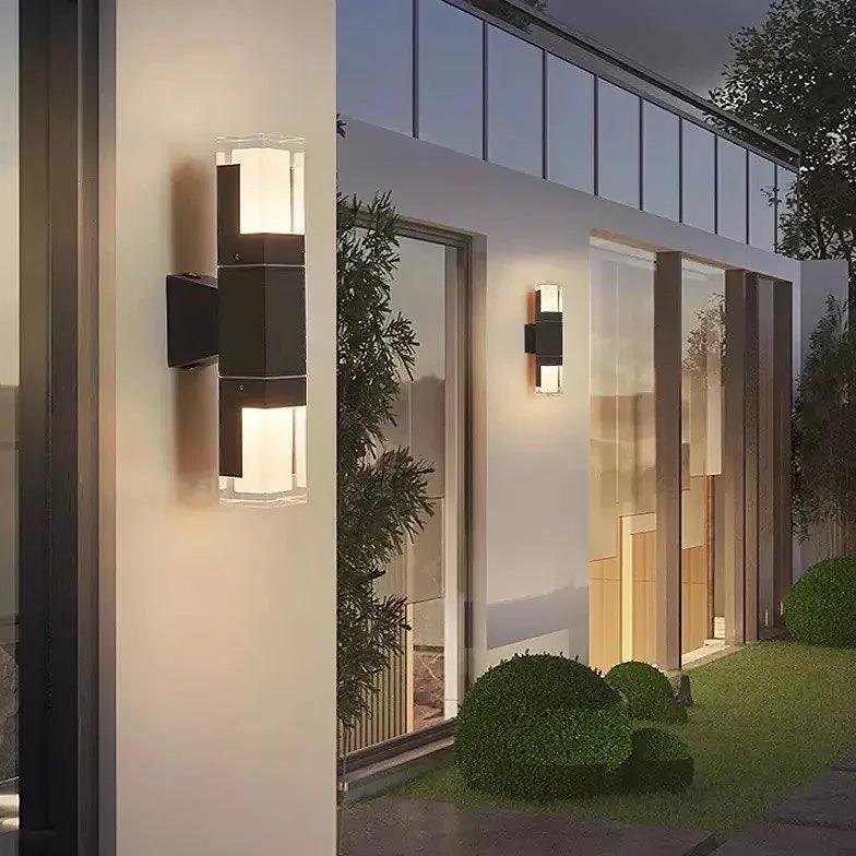 Modern Vertical Outdoor Up and Down Wall Lights - Waterproof LED Sconce for Patio, Garden, Porch, and Facade Lighting | Dimmable & Energy Efficient