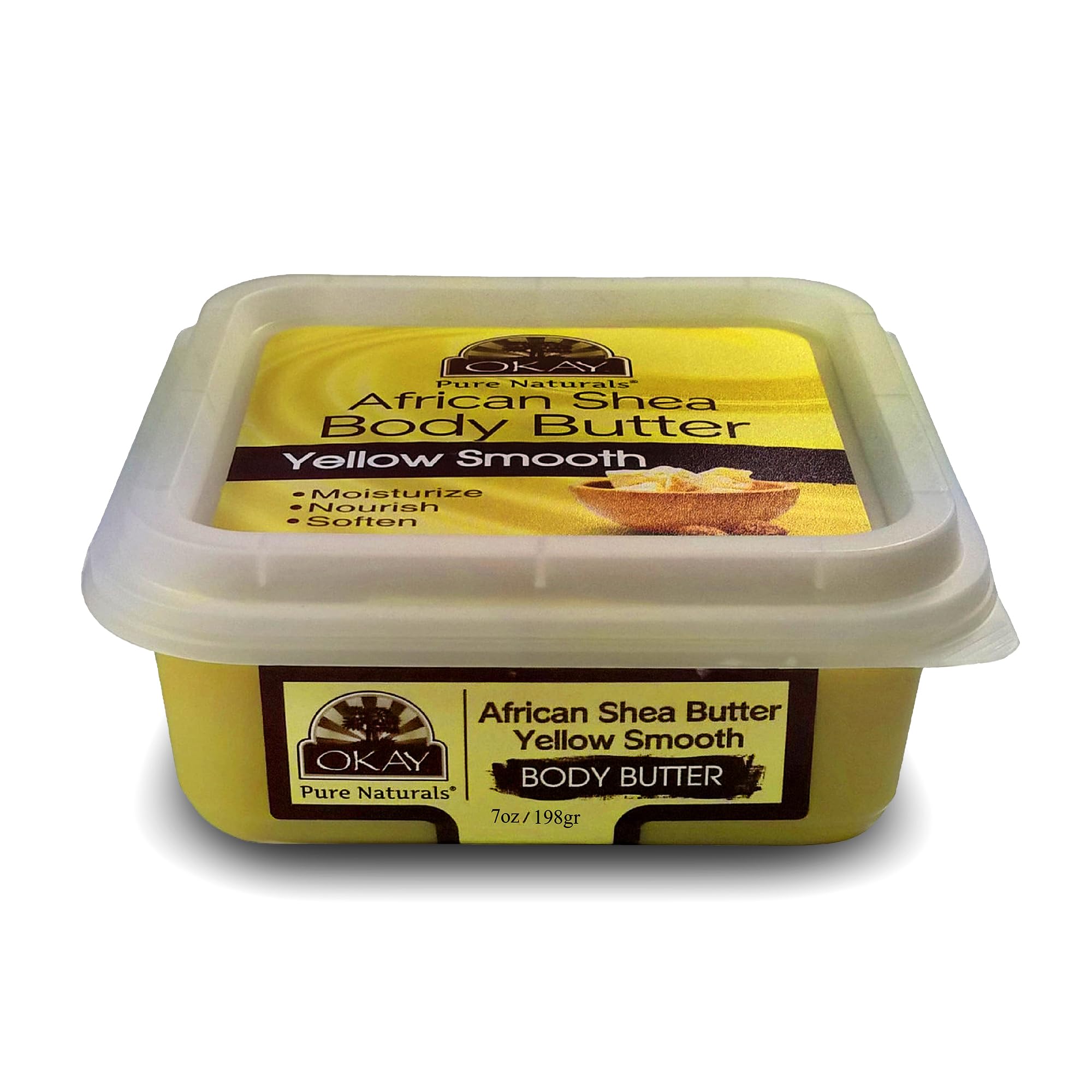 OKAY Pure Naturals 100% Natural Shea Butter - Deep Moisturizing & Nourishing for Dry Skin, 7 oz (8 oz Jar) - Ideal for Body, Hair & Face Care - Perfect for DIY Skincare & Massage