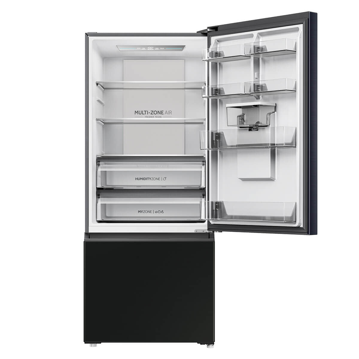 Haier 431L Bottom Freezer Refrigerator HRF420BHC - Energy Efficient Stainless Steel French Door Fridge for Kitchen, Home & Office Use