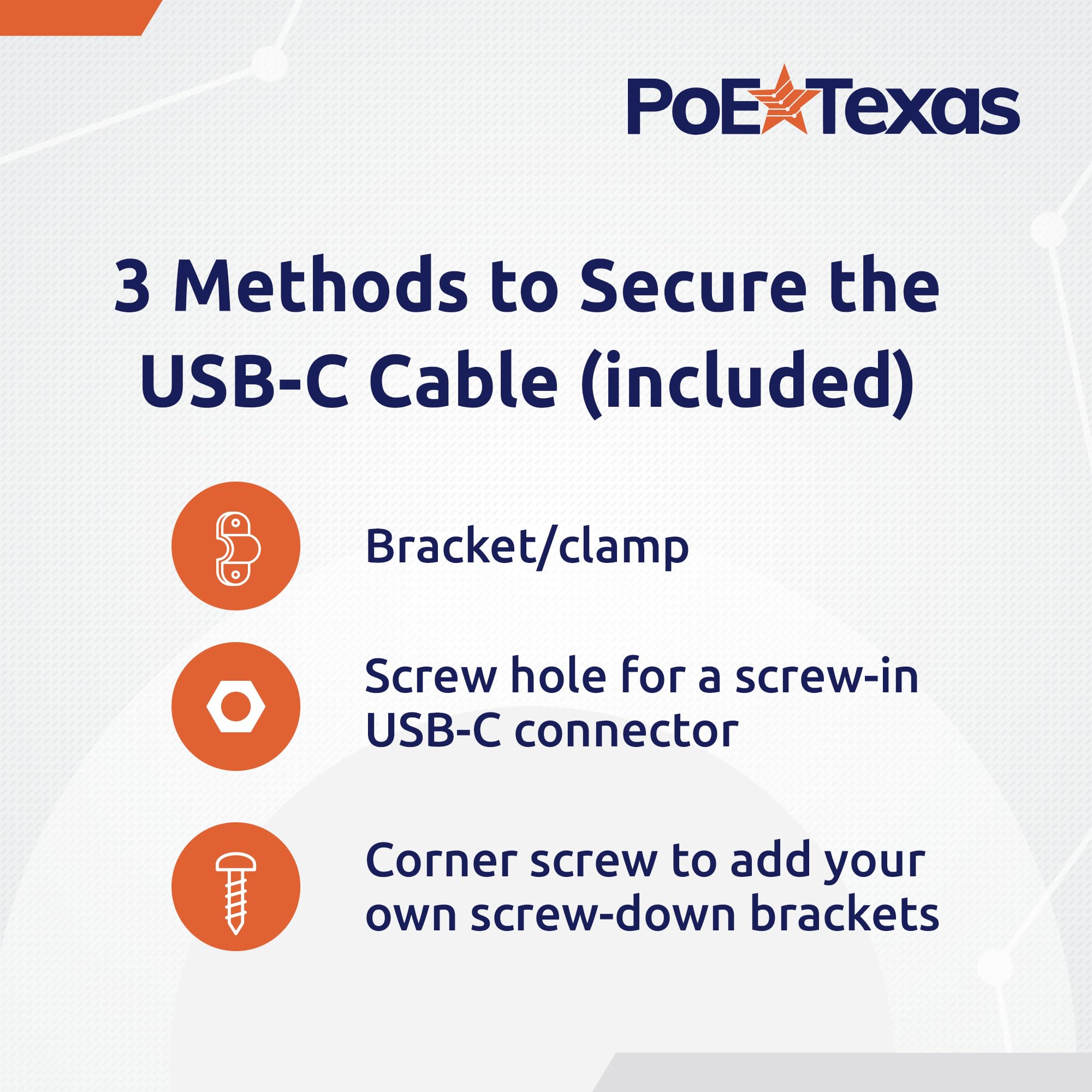 PoE Texas Gigabit PoE+ to USB-C 3.0 Adapter - 802.3at Power Over Ethernet Converter for 25W Tablets - Compatible with iPad Pro 12.9, Surface Go, Galaxy Tab - Ideal for POS Systems, Digital Kiosks, Retail Displays & Office Workstations