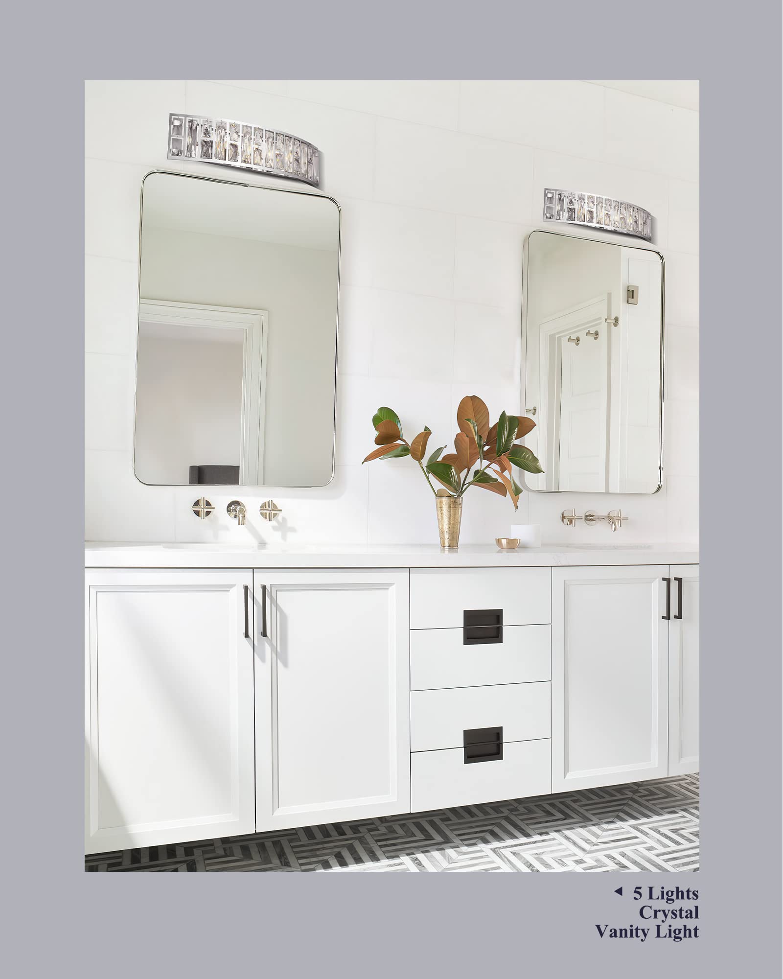 Chrome Vanity Light Fixture - 5-Light Bathroom Mirror Lighting with G9 Bulb Compatibility | Perfect for Modern Bathroom, Powder Room & Dressing Area Illumination