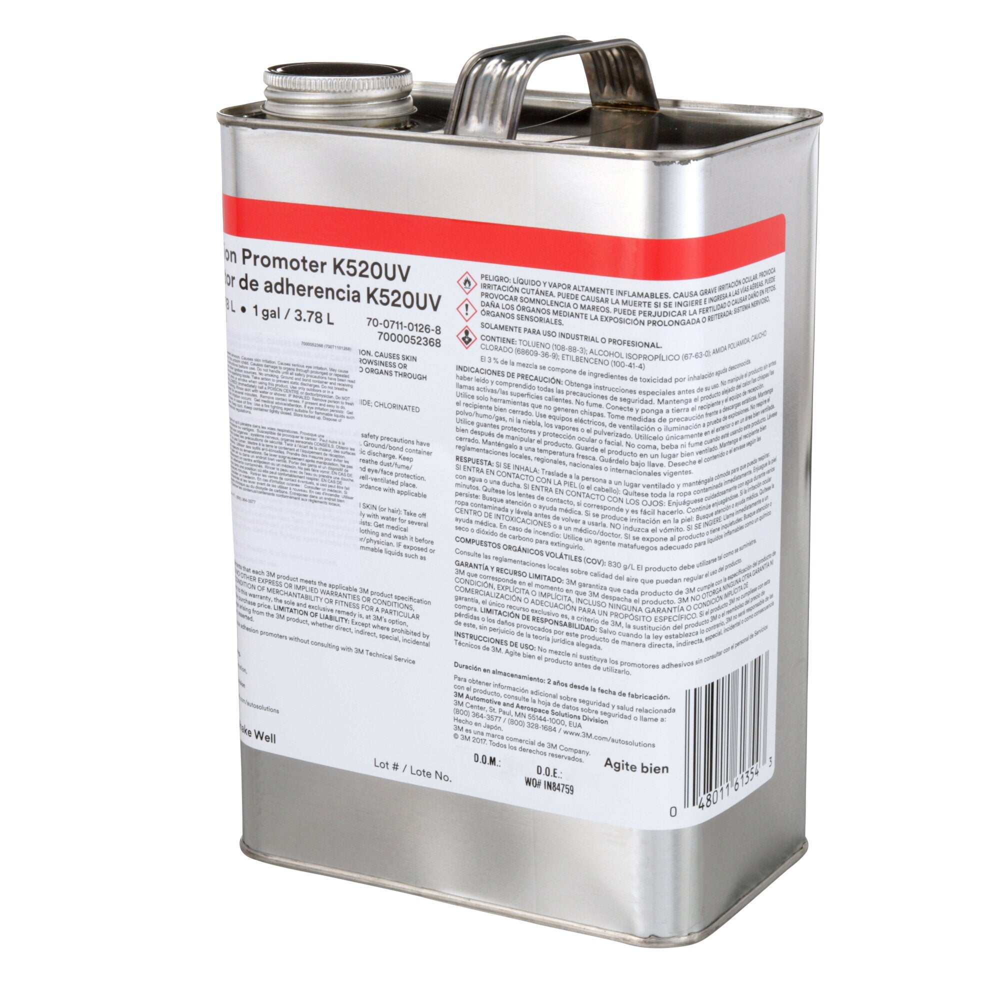3M Adhesion Promoter K520UV - 1 Gallon Can for Automotive, Marine & Industrial Bonding - High-Performance UV Resistant Primer for Metal, Plastic & Fiberglass Surfaces