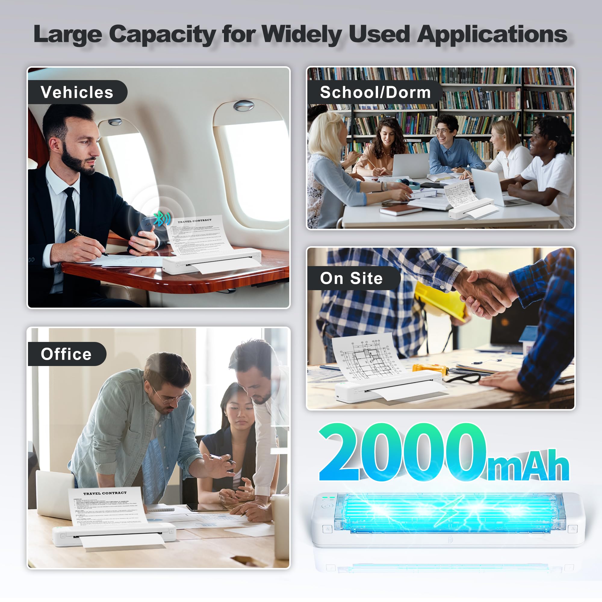 Itari Inkless Wireless Bluetooth Printer - Upgraded 300DPI Portable A4 Printer for Home & Office | Compact Thermal & Normal Paper Printer for Receipts, Labels, Documents | Works with iOS & Android Devices