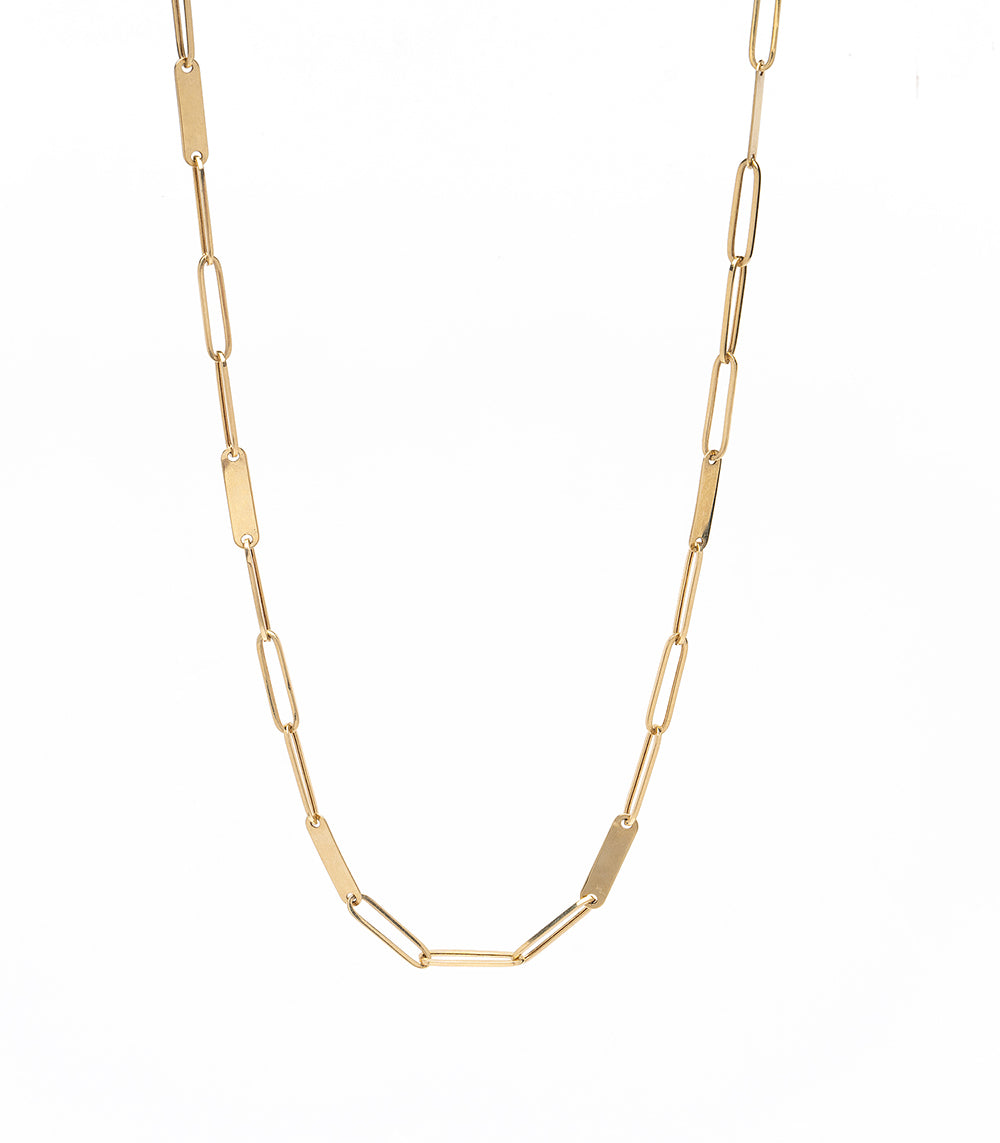 Shimmer Paperclip Plate Chain - Elegant Gold & Silver Jewelry for Women - Perfect for Layering, Stacking, and Everyday Wear