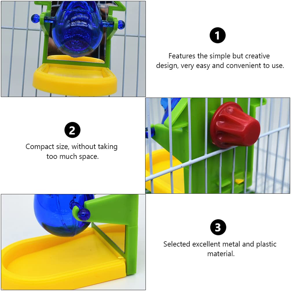 Premium Plastic Parrot Food Feeder & Dispenser - Adjustable Bird Food Bowl for Parakeets, Conures, Cockatiels | Interactive Training Toy for Bird Intelligence | Cage Mountable Feeding Cup (Random Color) - Perfect for Aviary, Home Cage & Training Sessions
