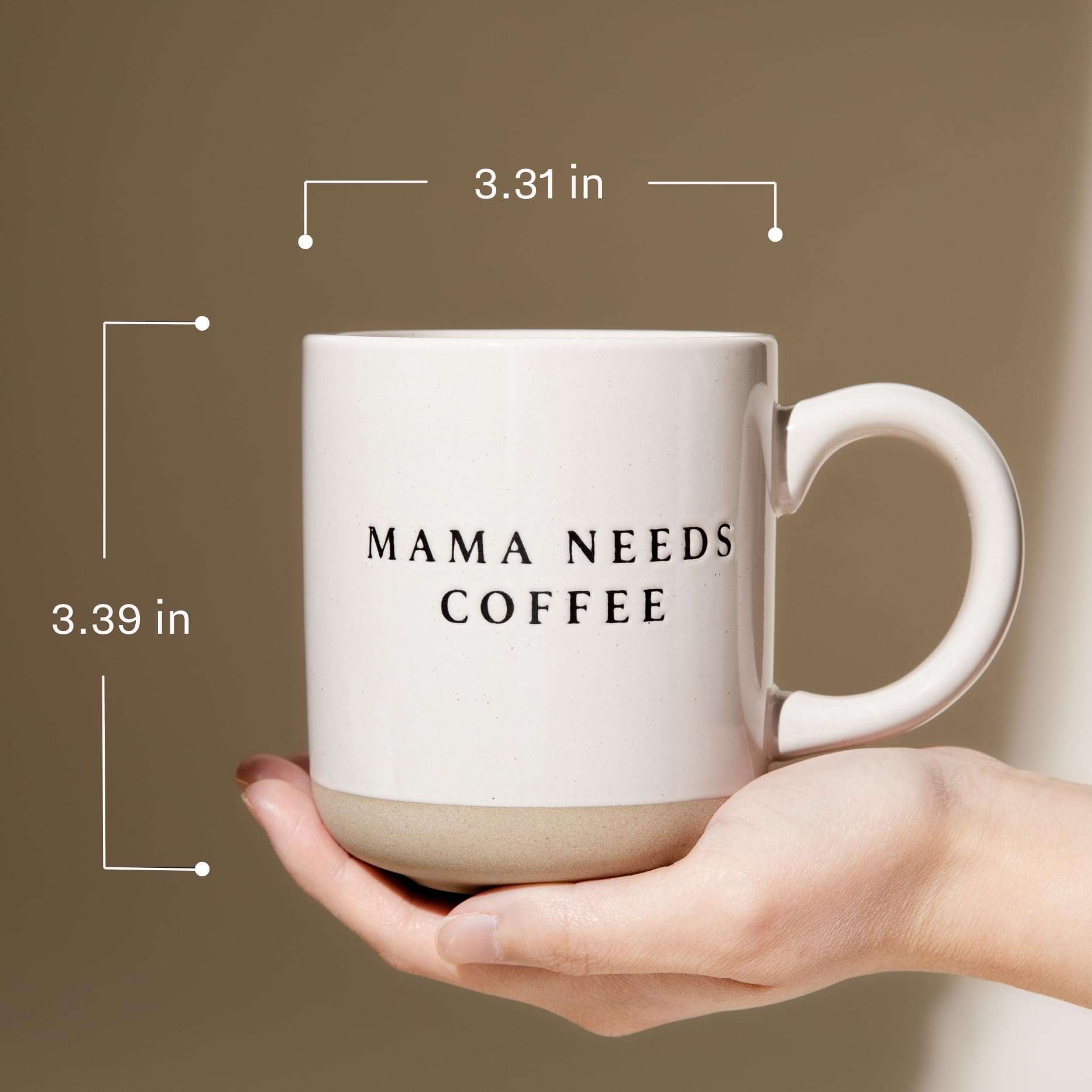 Sweet Water Decor Merry & Bright Stoneware Coffee Mug - 14oz Christmas Novelty Cup | Microwave & Dishwasher Safe Holiday Gift for Coffee Lovers | Perfect for Hot Cocoa, Tea & Office Use