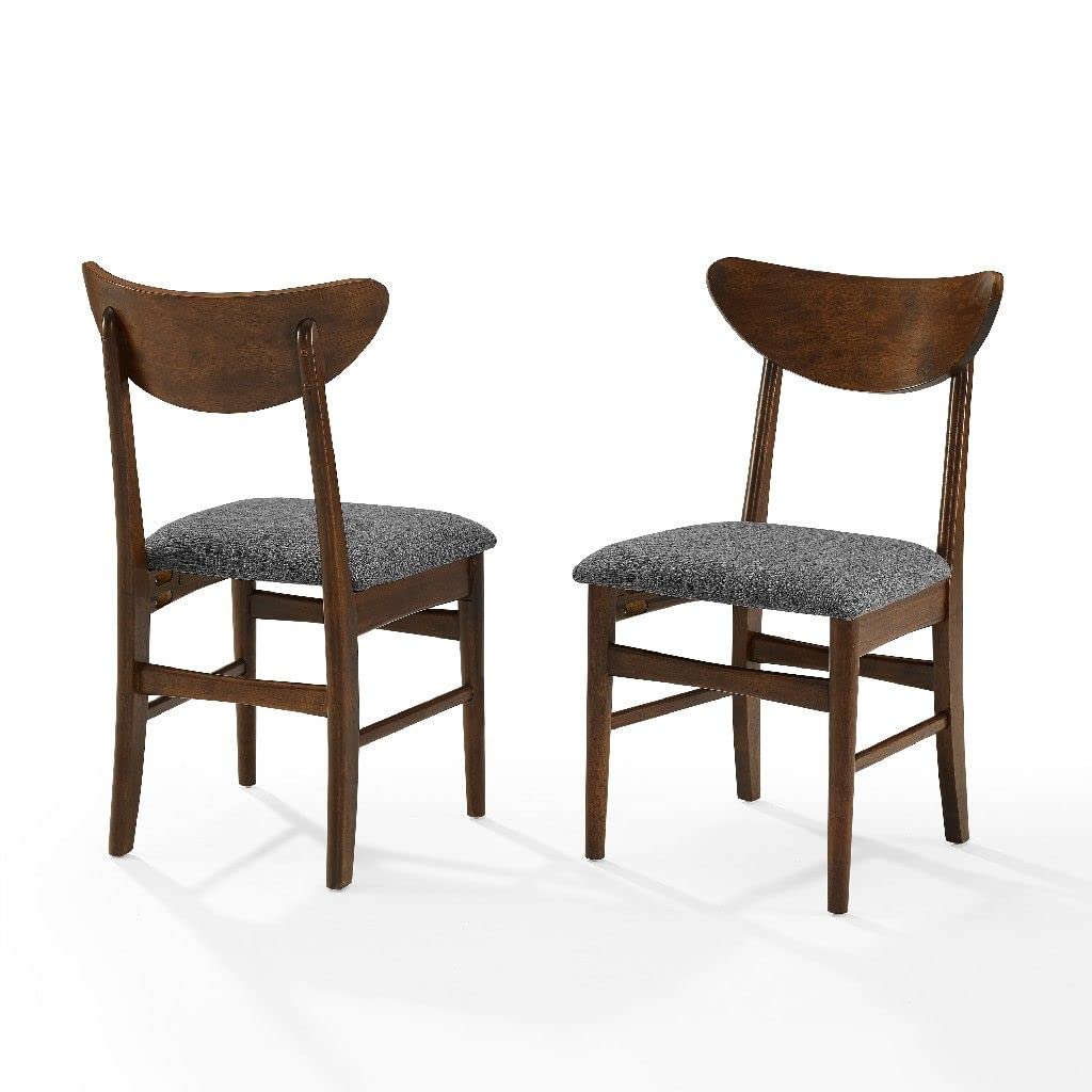 Crosley Brands CF6021-MA Landon Wooden Dining Chairs Set of 2 - Mahogany Finish with Upholstered Seats | Perfect for Kitchen, Dining Room & Breakfast Nook