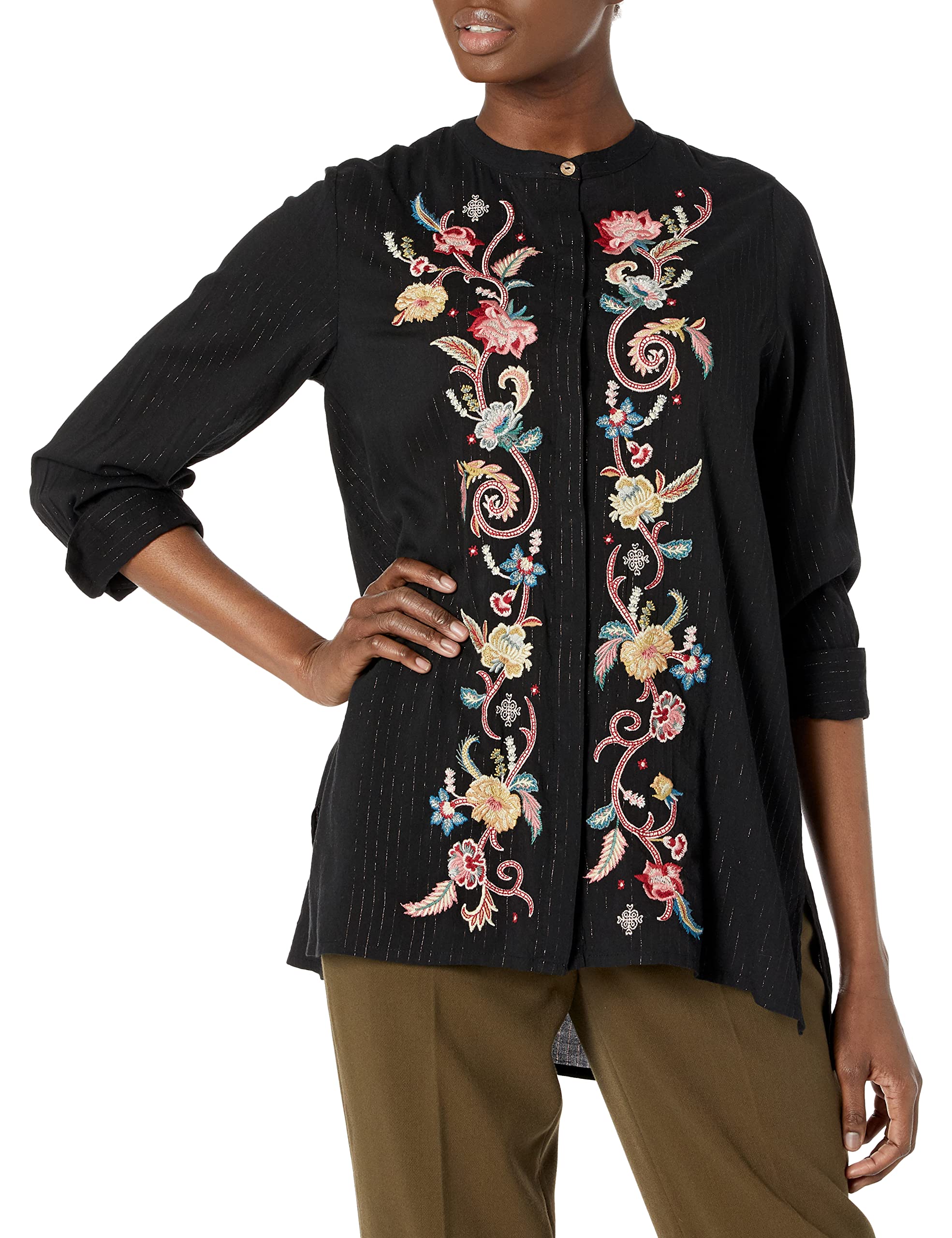 Johnny Was Women's Bohemian Long Sleeve Tunic Top - Flowy Blouse for Casual & Dressy Occasions | Perfect for Layering, Office Wear & Weekend Outfits