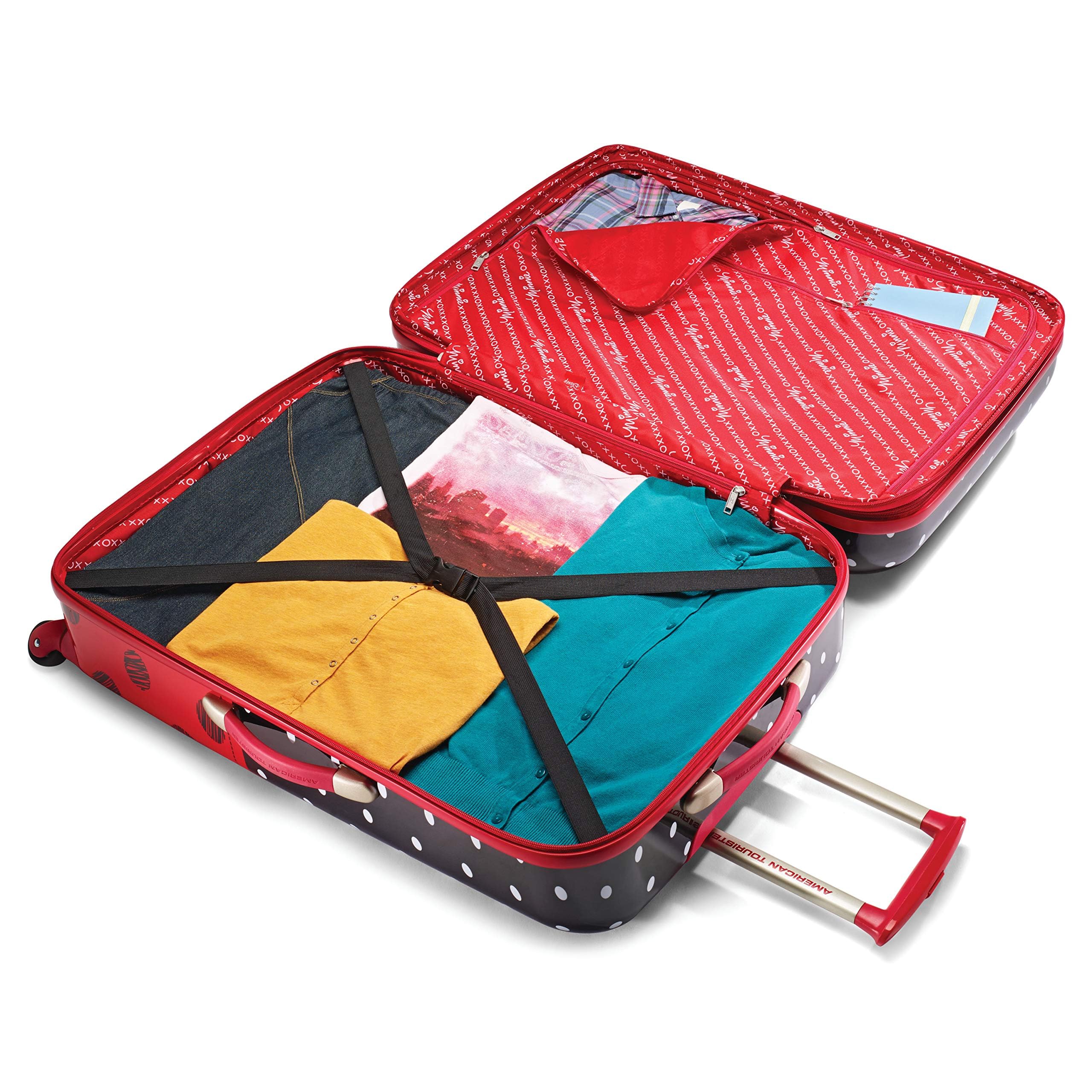American Tourister Disney Minnie Mouse Red Bow Hardside Luggage Set with 360° Spinner Wheels - 2-Piece (21