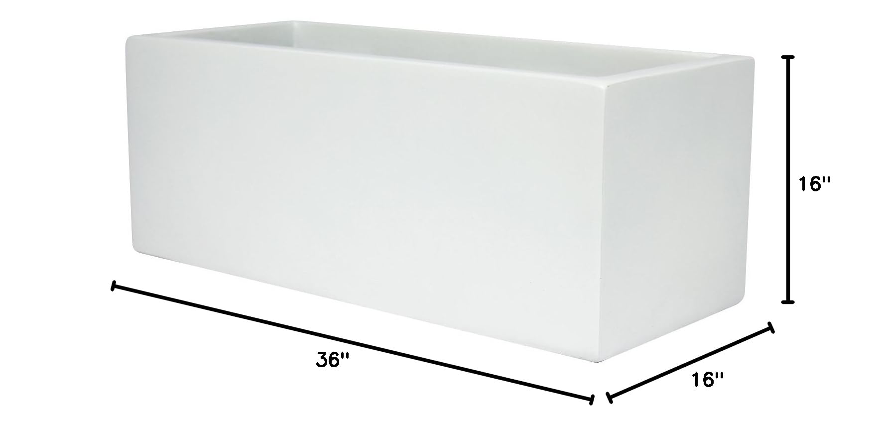 Premium Rectangle Fiberglass Planter Box - 36