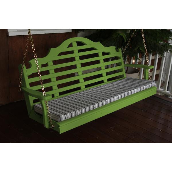 Original Yellow Pine Marlboro Swing - Classic Wooden Porch Swing for Outdoor Patio, Garden, and Backyard Relaxation