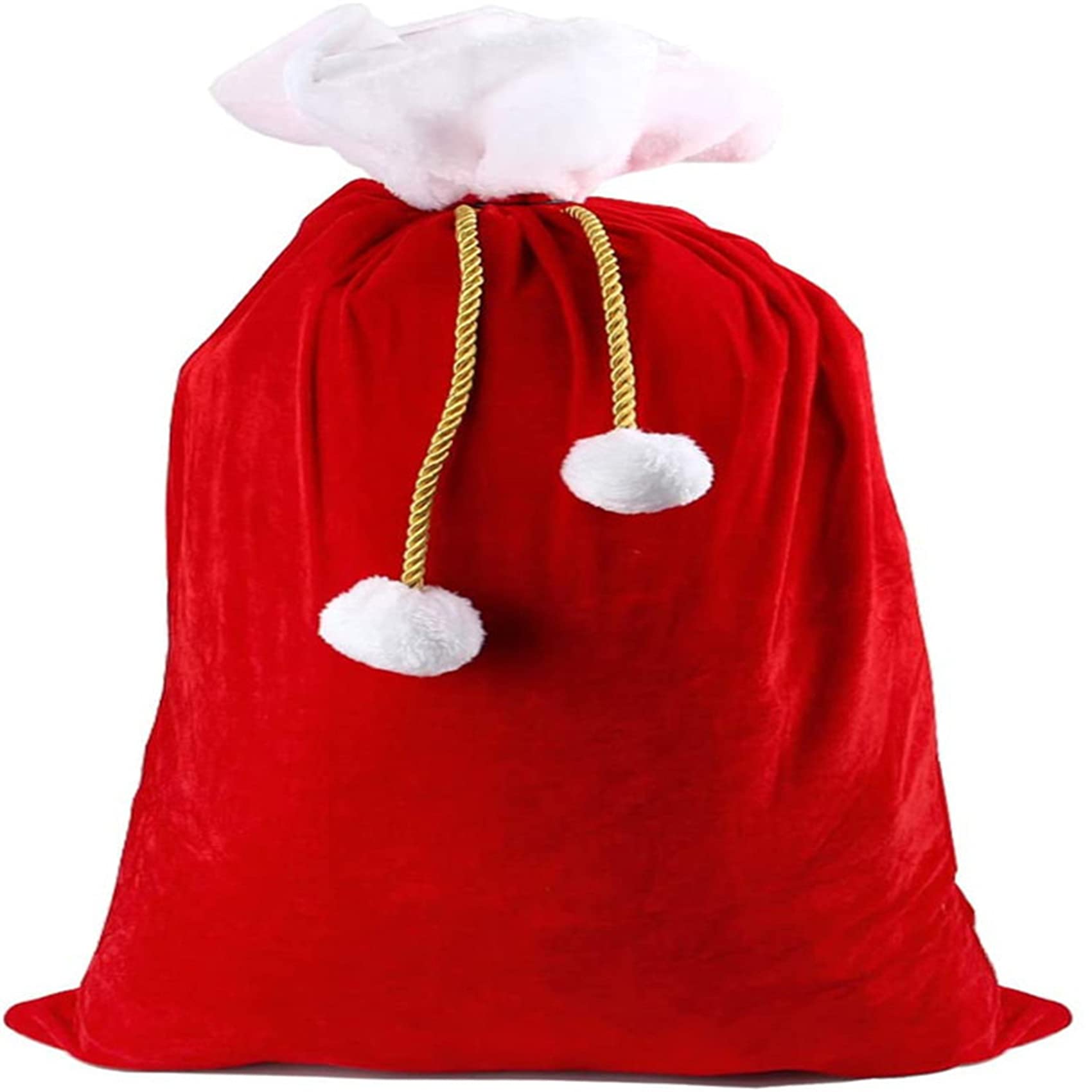 Large Red Christmas Santa Present Sack - Underleaf Holiday Drawstring Gift Bags for Xmas Party Decorations & Treats | Perfect for Stocking Stuffers, Secret Santa Gifts & Festive Home Decor