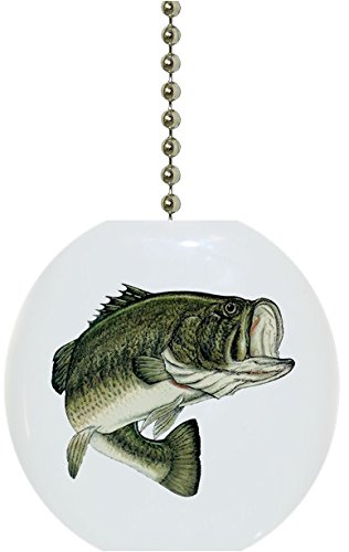 Largemouth Bass Fish Solid Ceramic Fan Pull - Handcrafted Decorative Ceiling Fan Chain Pull for Home, Cabin & Fishing Lodge Decor