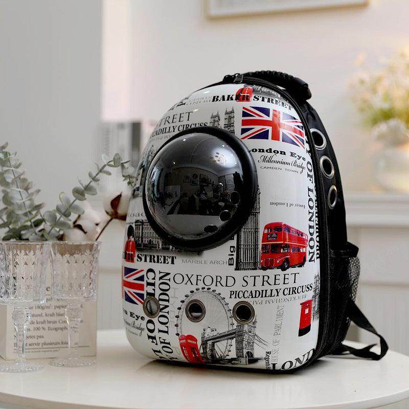 Portable Cartoon Printed Pet Carrier Bag for Small Dogs & Cats - Lightweight Travel Pet Supplies for Outdoor Adventures, Hiking, and Daily Walks