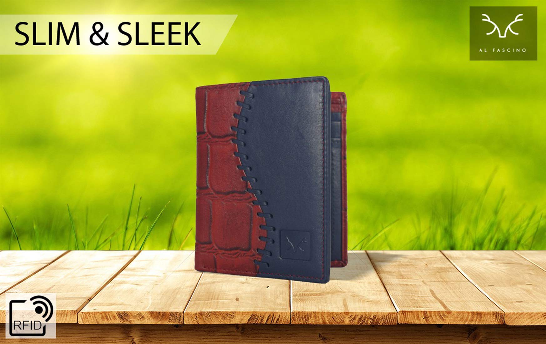 Premium RFID Blocking Genuine Leather Wallet for Men - Stylish Maroon Bifold Design - Perfect for Everyday Carry, Travel & Business Use