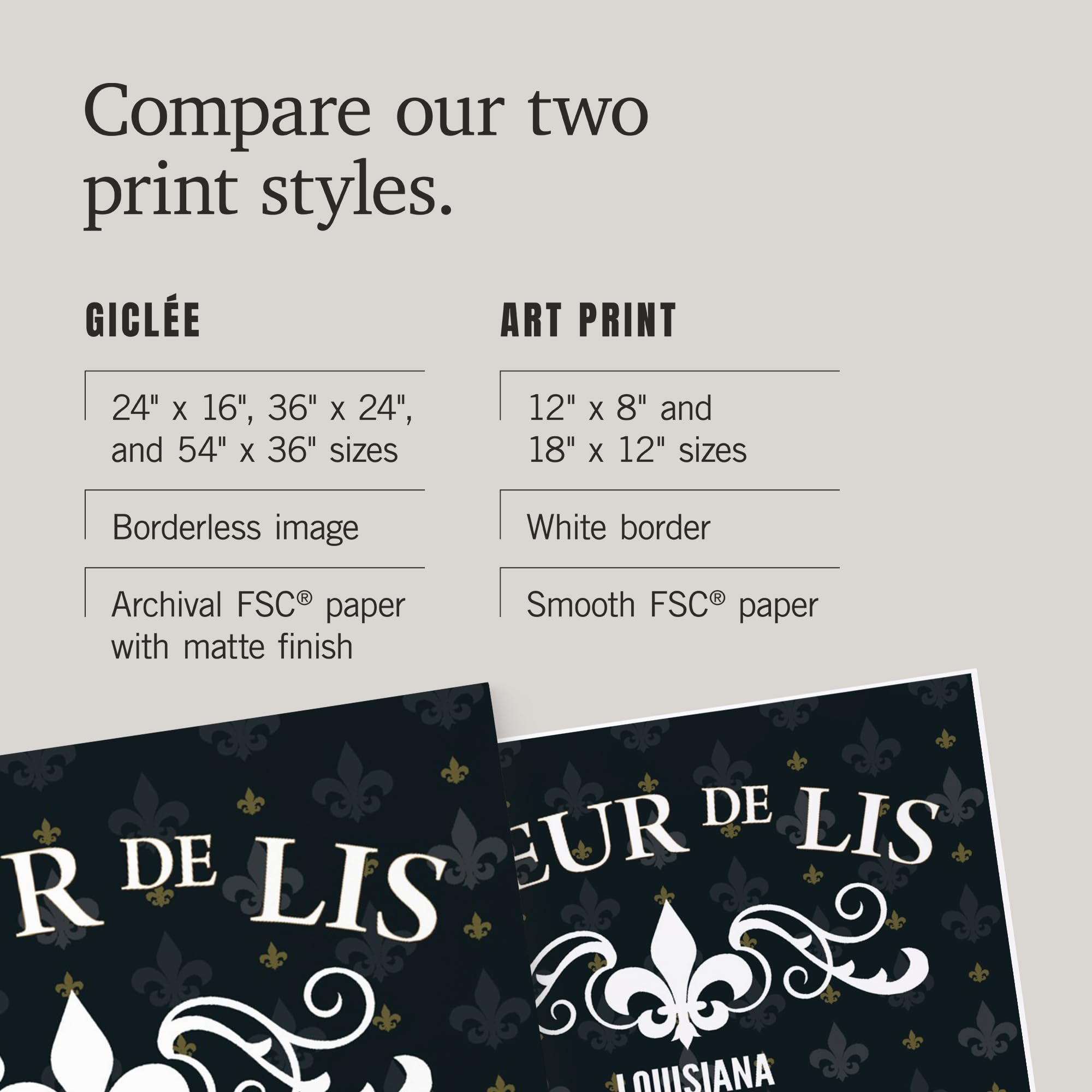 Lantern Press 16x24 Inch Giclee Art Print - Louisiana Fleur de Lis Black Pattern Wall Decor | Perfect for Home, Office & Gallery Display