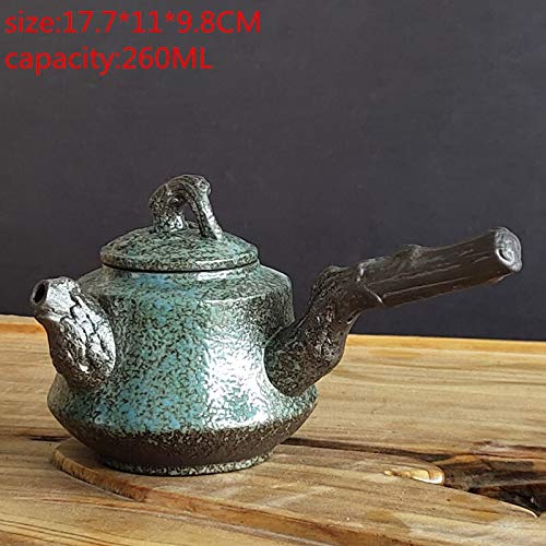 Japanese-Style Retro Ceramic Teapot with Side Handle and Built-in Filter - Traditional Clay Pot Tea Maker Set for Home & Office Use (Color: E) - Perfect for Green Tea, Herbal Tea & Daily Brewing