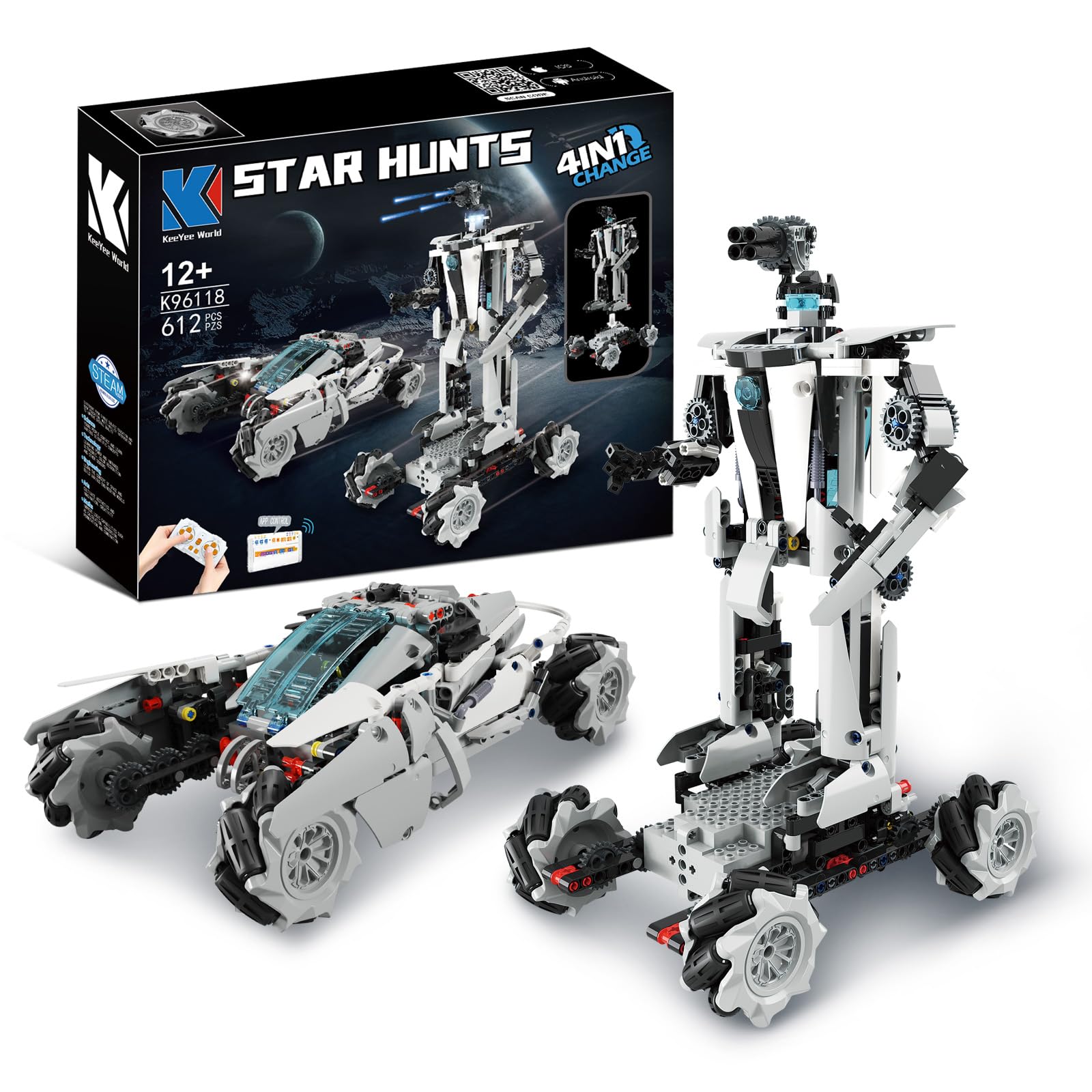 OGOLOUG Kids Programming Robot Toy - STEM Educational Gesture Sensing RC Robot, Intelligent Programmable Toy with USB Charging (Star Hunts) | Perfect for Learning Coding & Fun Playtime