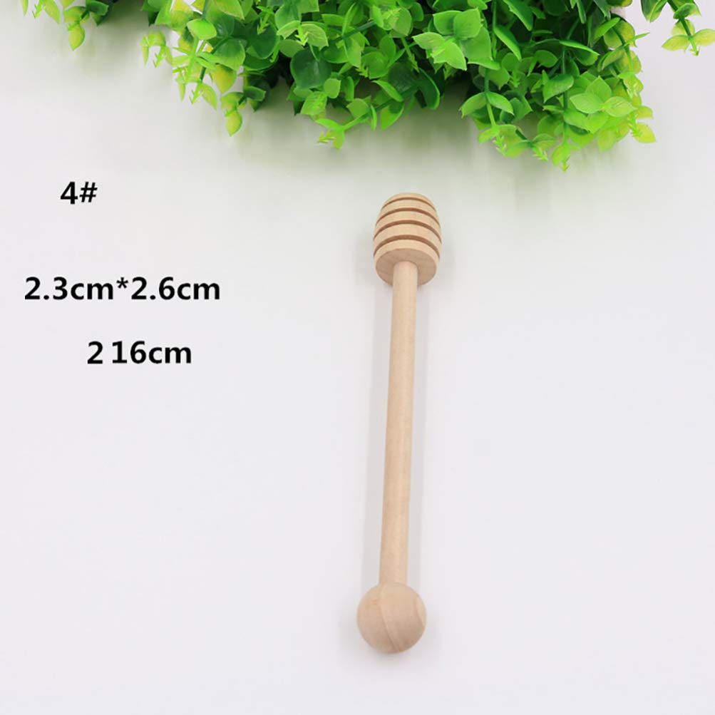 2pcs Natural Wood Honey Dippers - Perfect for Stirring Honey, Tea, Coffee & DIY Crafts - Eco-Friendly Kitchen Utensils for Home & Cafe Use