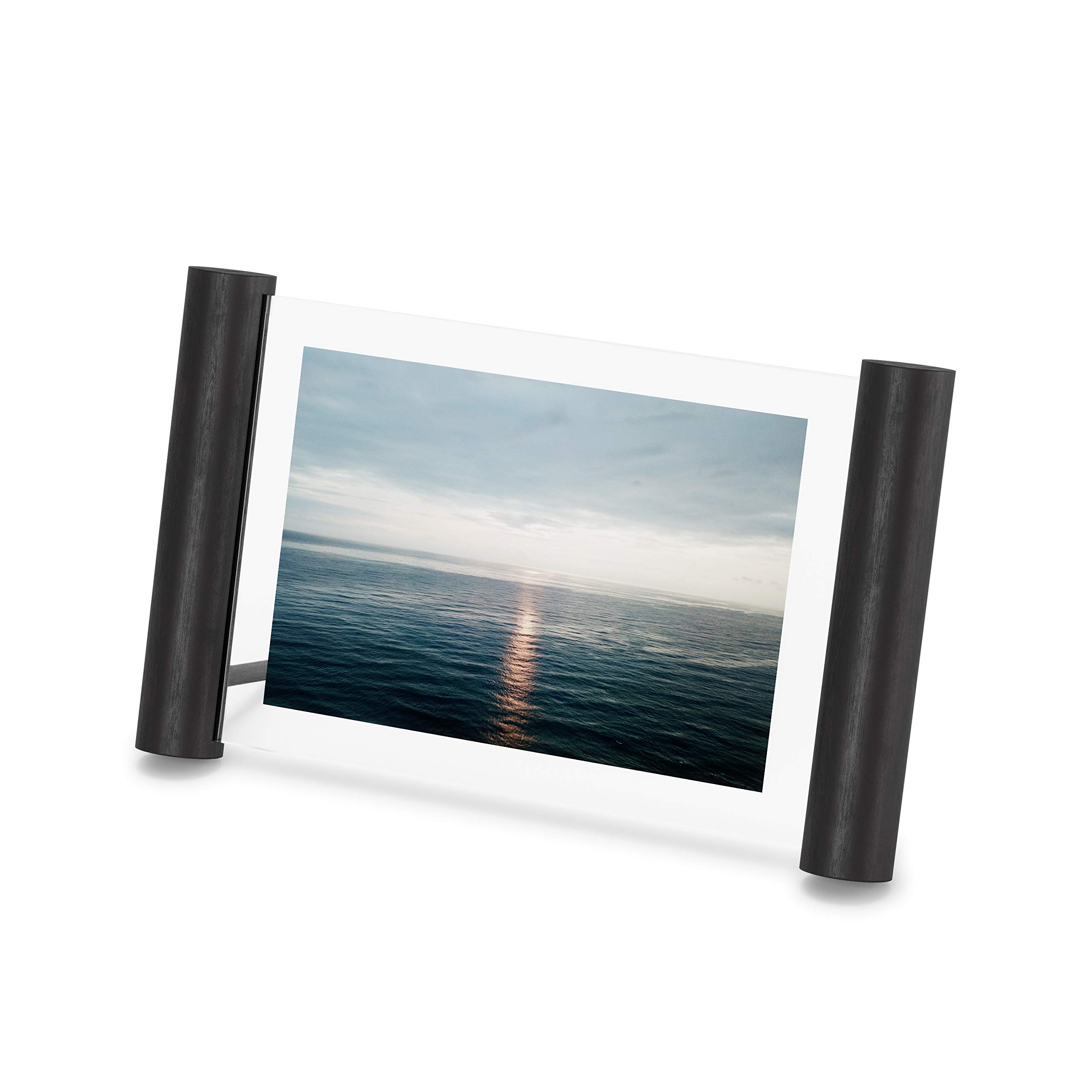 Umbra Scroll Picture Frame 4x6 Inches - Modern Black Photo Display for Wall or Tabletop - Perfect for Home Decor, Office, or Gift Giving