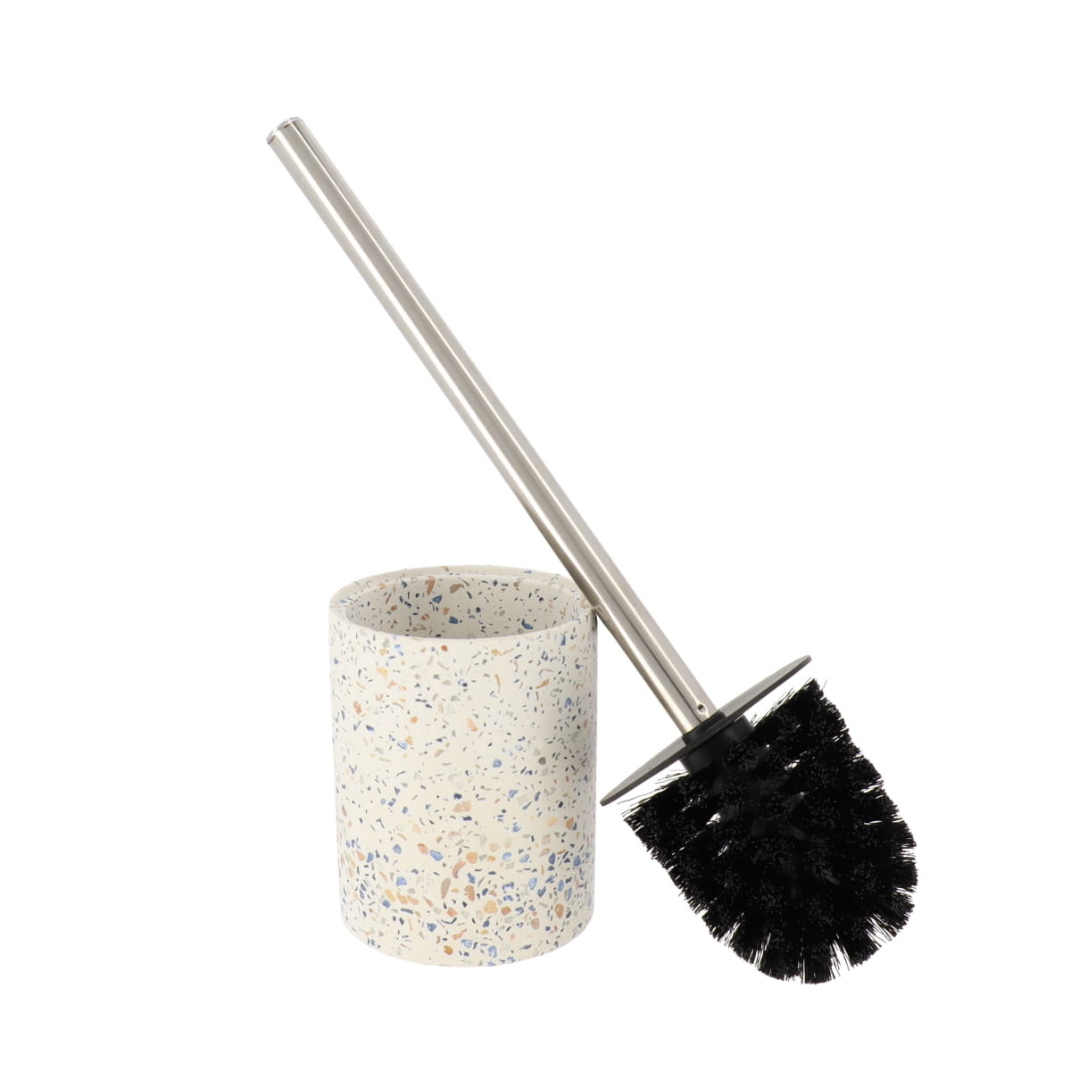 Durable Cement Toilet Brush with Terrazzo Design - Heavy Duty Bathroom Cleaning Tool for Modern Homes & Commercial Spaces