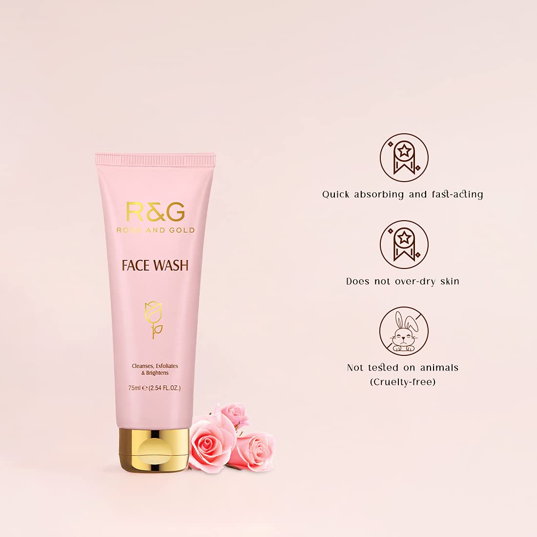 VASU R&G Face Wash 75ml - Gentle Exfoliating Cleanser for Brightening Skin | Removes Dead Skin Cells & Reduces Pigmentation | Reveals Healthier, Younger-Looking Complexion | Unisex Skincare | Perfect for Daily Use & Travel