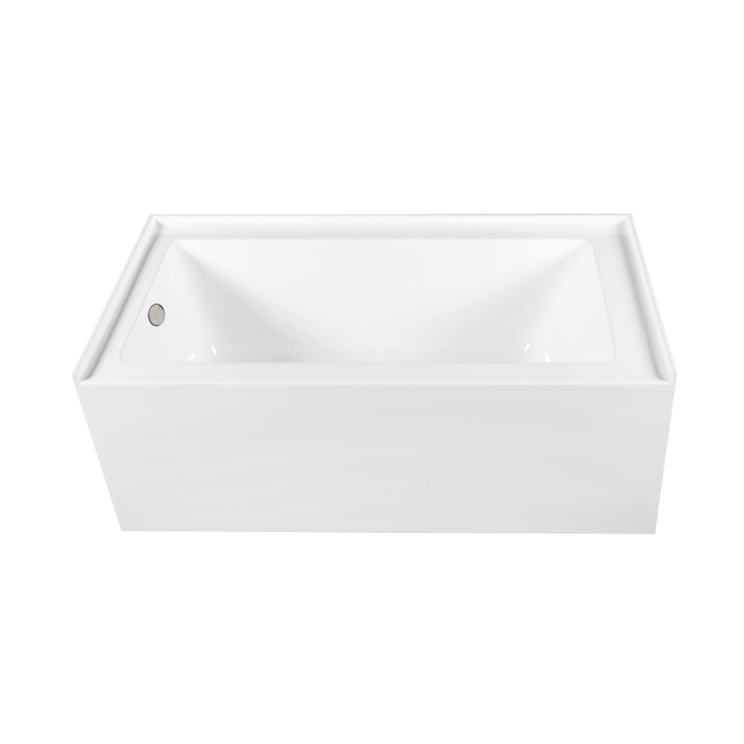 Aqua Eden 66-Inch Acrylic Rectangular 3-Wall Alcove Bathtub Combo with Waste & Overflow Drain - Left Hand Drain, Glossy White/Polished Nickel - Perfect for Modern Bathroom Renovations & Spa-Like Retreats