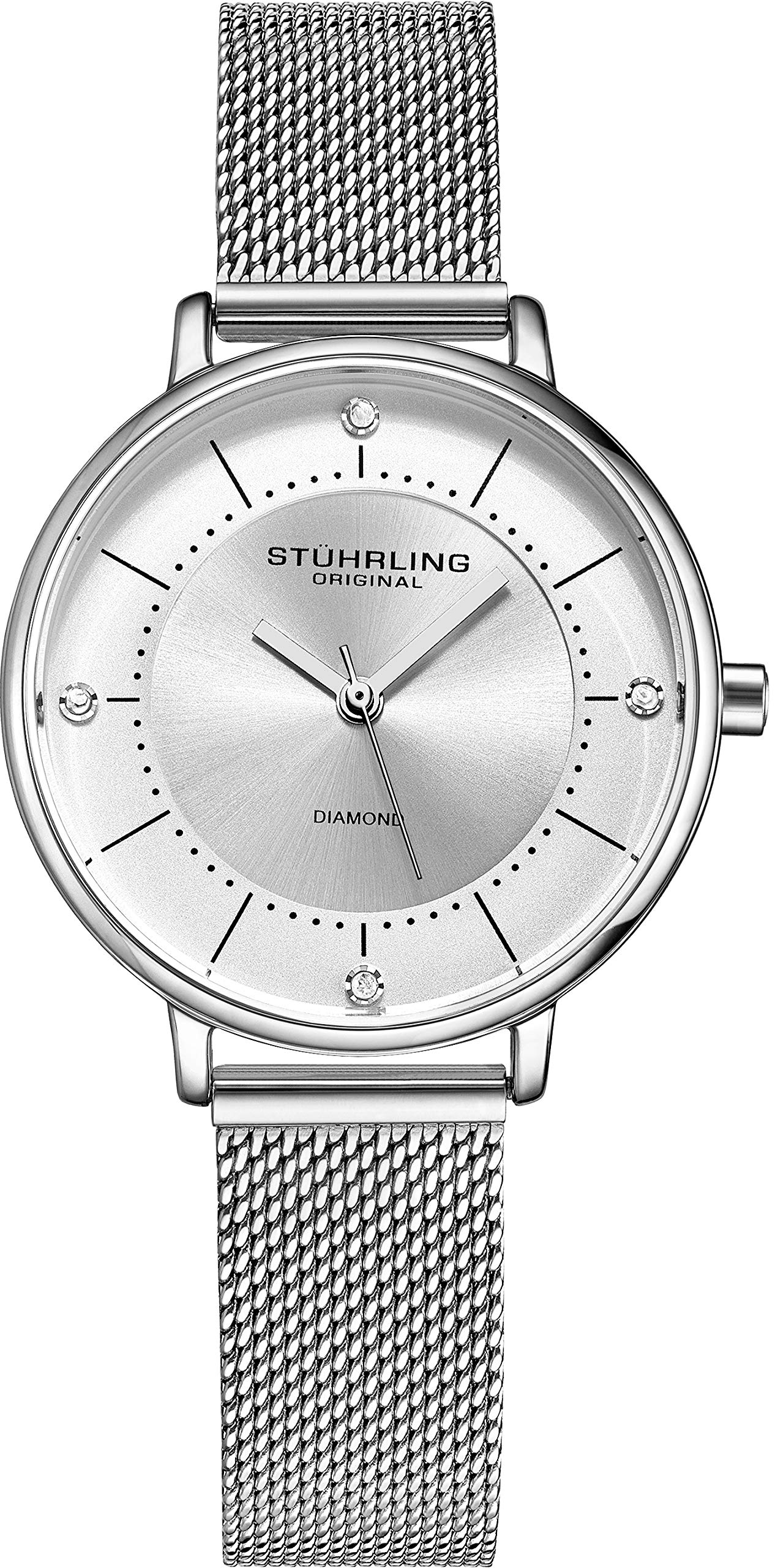 Stuhrling Original Women's Watch - Pave Crystal Bezel & Mother of Pearl Dial with Crystal Accents, 3907 Collection | Elegant Dress Watch for Women, Perfect for Office, Party & Special Occasions