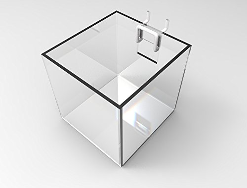 FixtureDisplays® 4-Pack Clear Acrylic Slatwall Candy Bins - Plexiglass Organizer for Pens, Pencils, Rulers & Small Office Supplies (100800-4PK-NF) - Perfect for Retail Stores, Classrooms & Home Office Organization