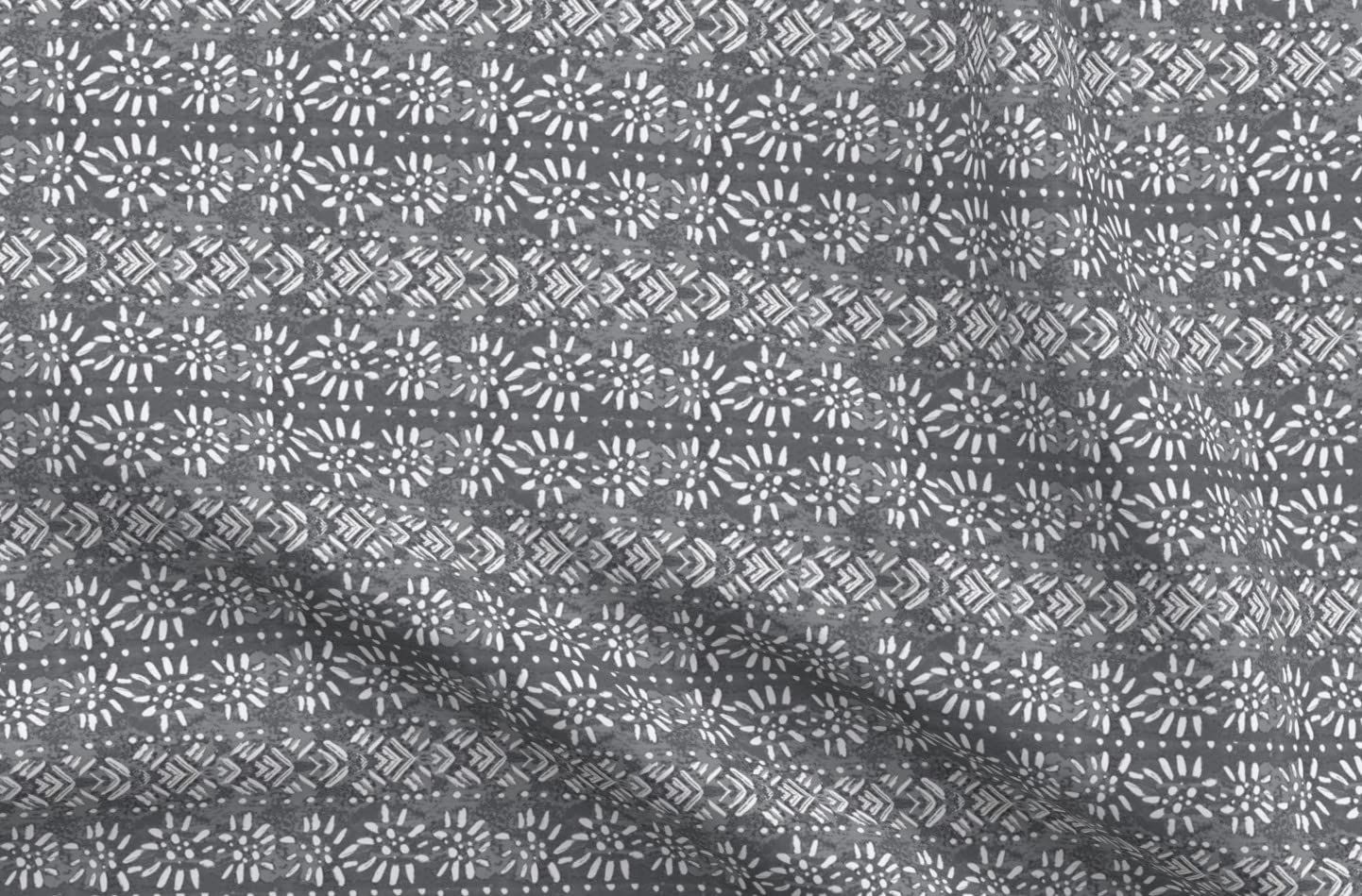 Vintage Indigo Gray Watercolor Southwestern Boho Tribal Print Cotton Fabric by Spoonflower - Fat Quarter for Sewing, Quilting, Apparel & Home Decor | Perfect for Nursery, Bohemian Style & DIY Craft Projects