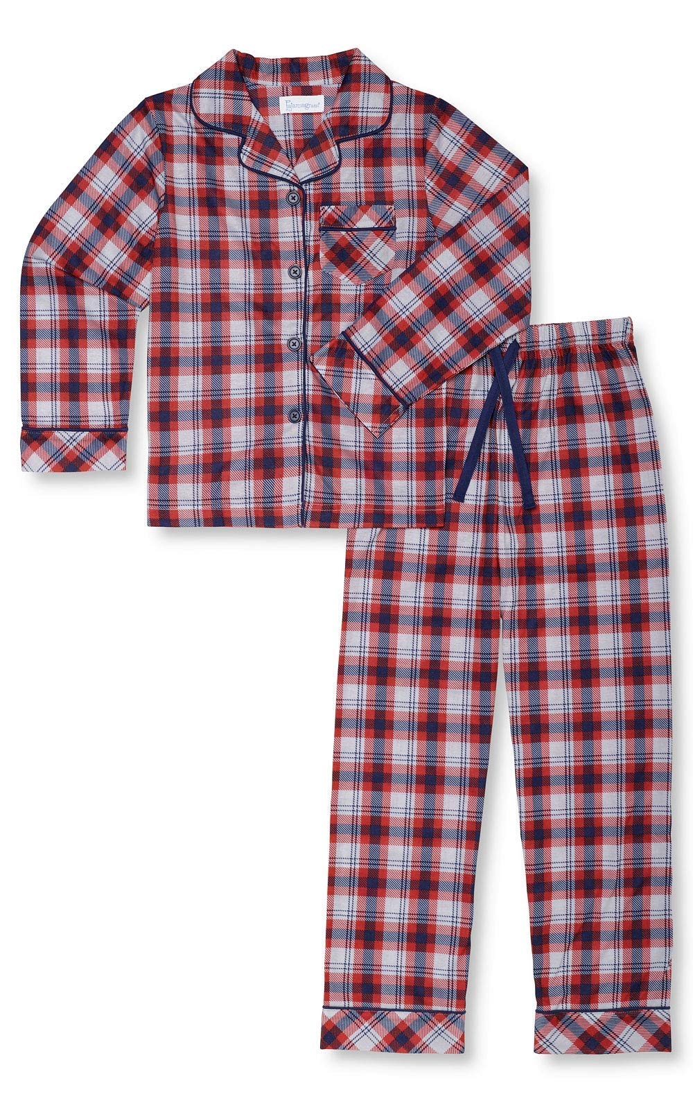 PajamaGram Kids Button Down Pajamas - Soft & Comfortable Cotton Sleepwear for Boys & Girls - Perfect for Bedtime, Sleepovers & Family Movie Nights