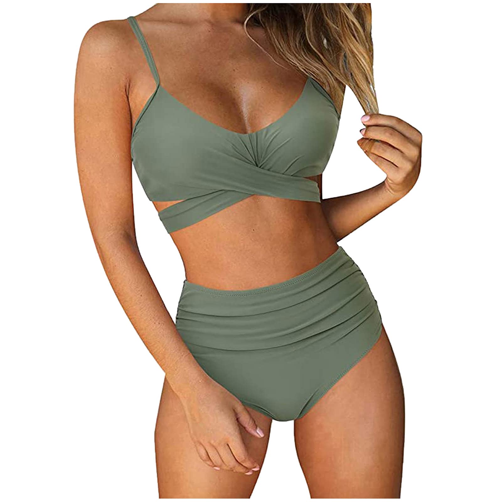 ZVAVZ Women's High Waist Bikini Set - Sexy Two Piece Swimsuit with Bottom for Summer Beach Vacations | Perfect for Pool Parties, Tropical Getaways & Swim Workouts