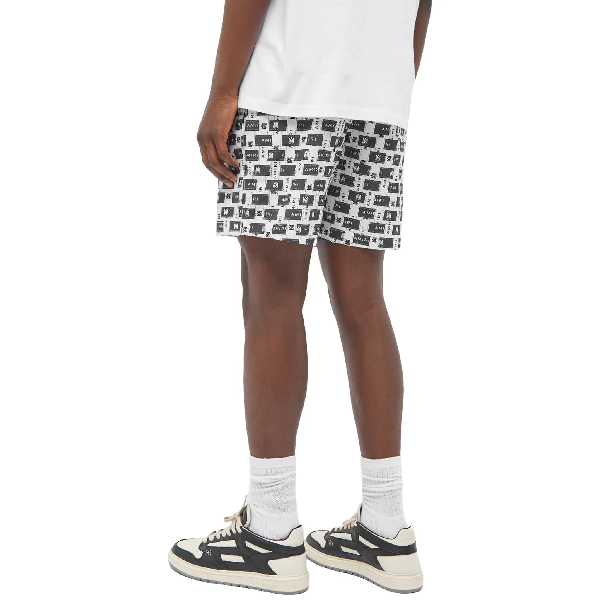 Amiri Interweave Black White Swim Shorts for Men - Quick Dry Beach Swimwear with Comfortable Fit - Perfect for Pool, Vacation & Summer Activities