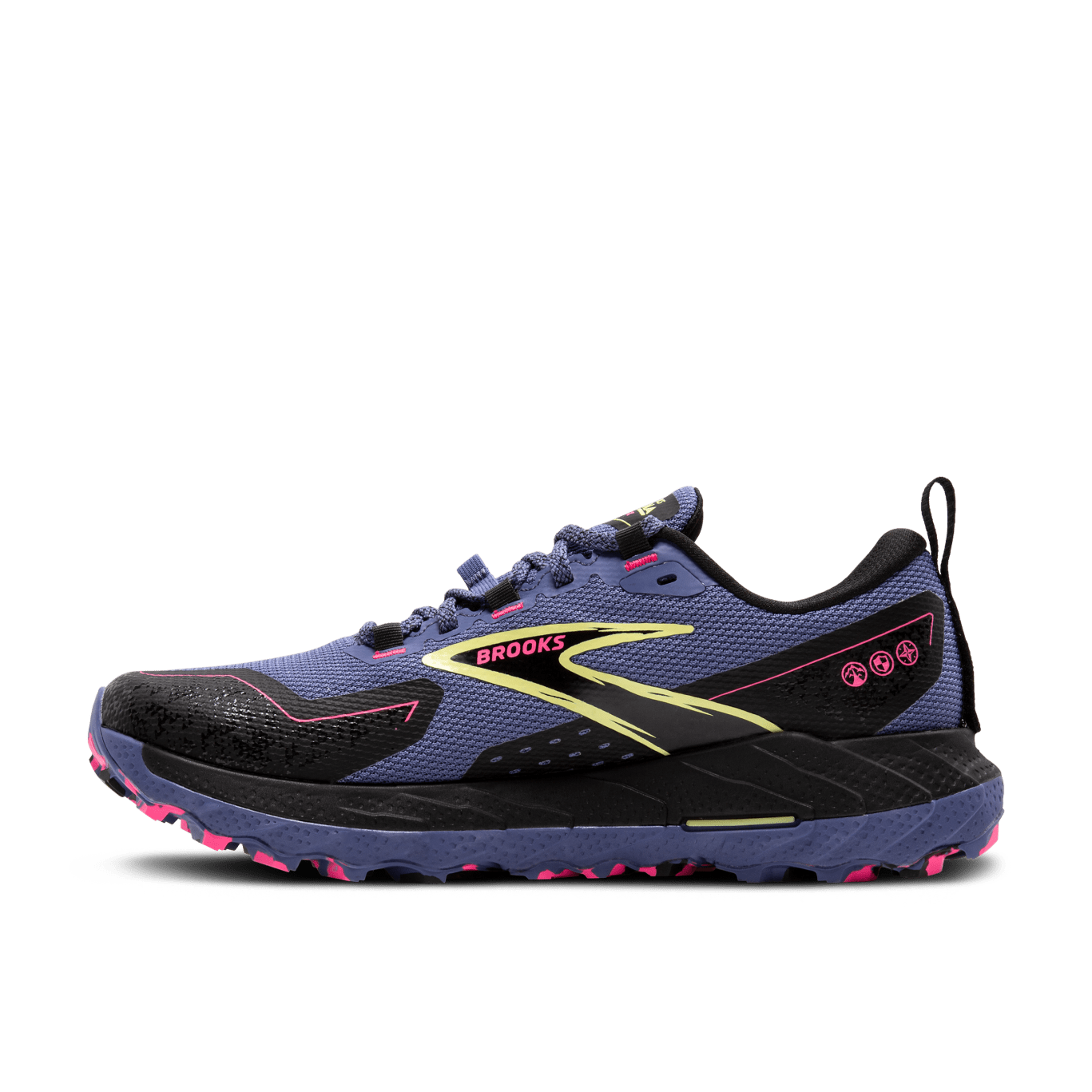 Brooks Cascadia 18 GTX Trail Running Shoes for Women - Waterproof Hiking Shoes with Gore-Tex, Grey Blue/Black/Pink (B Width) - Perfect for Outdoor Adventures & Trail Running