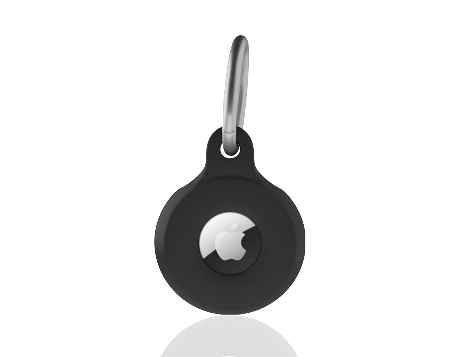 **AirTag Case with Key Ring - Durable Silicone Protective Cover for Apple AirTag, Scratch-Resistant & Secure Holder for Keys, Handbag, Dog Collar, Luggage & Travel Accessories (Black, Single Pack) - Perfect for Everyday Use & Outdoor Adventures**