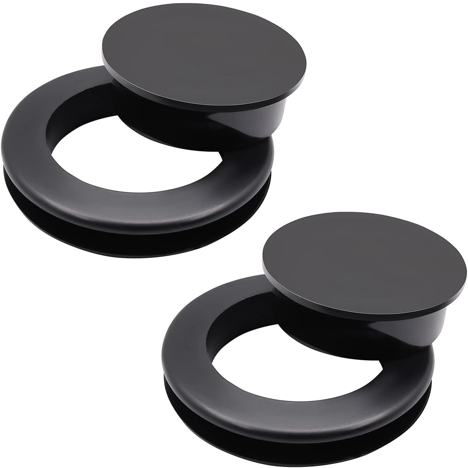 2-Pack 2 Inch Black Silicone Umbrella Hole Plug and Cap Set for Outdoor Glass Patio Tables - Weatherproof Deck & Yard Accessories (Perfect for Poolside, Garden, and Backyard Furniture Protection)
