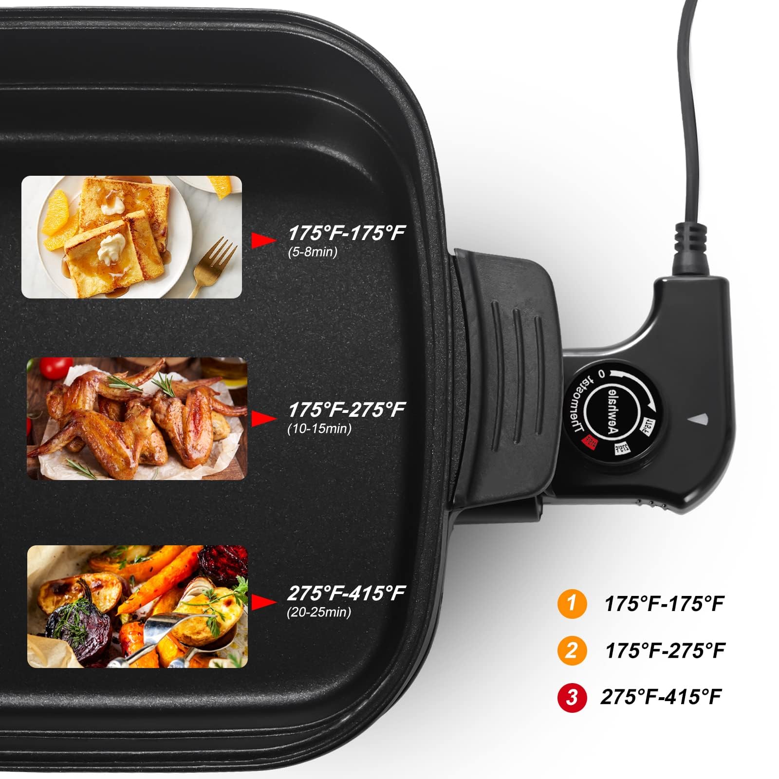 3-in-1 Multifunctional Electric Grill & Skillet - 1400W Nonstick Cooking Griddle with Lids for Meats, Pancakes & More - Perfect for Indoor BBQs, Family Dinners & Party Cooking