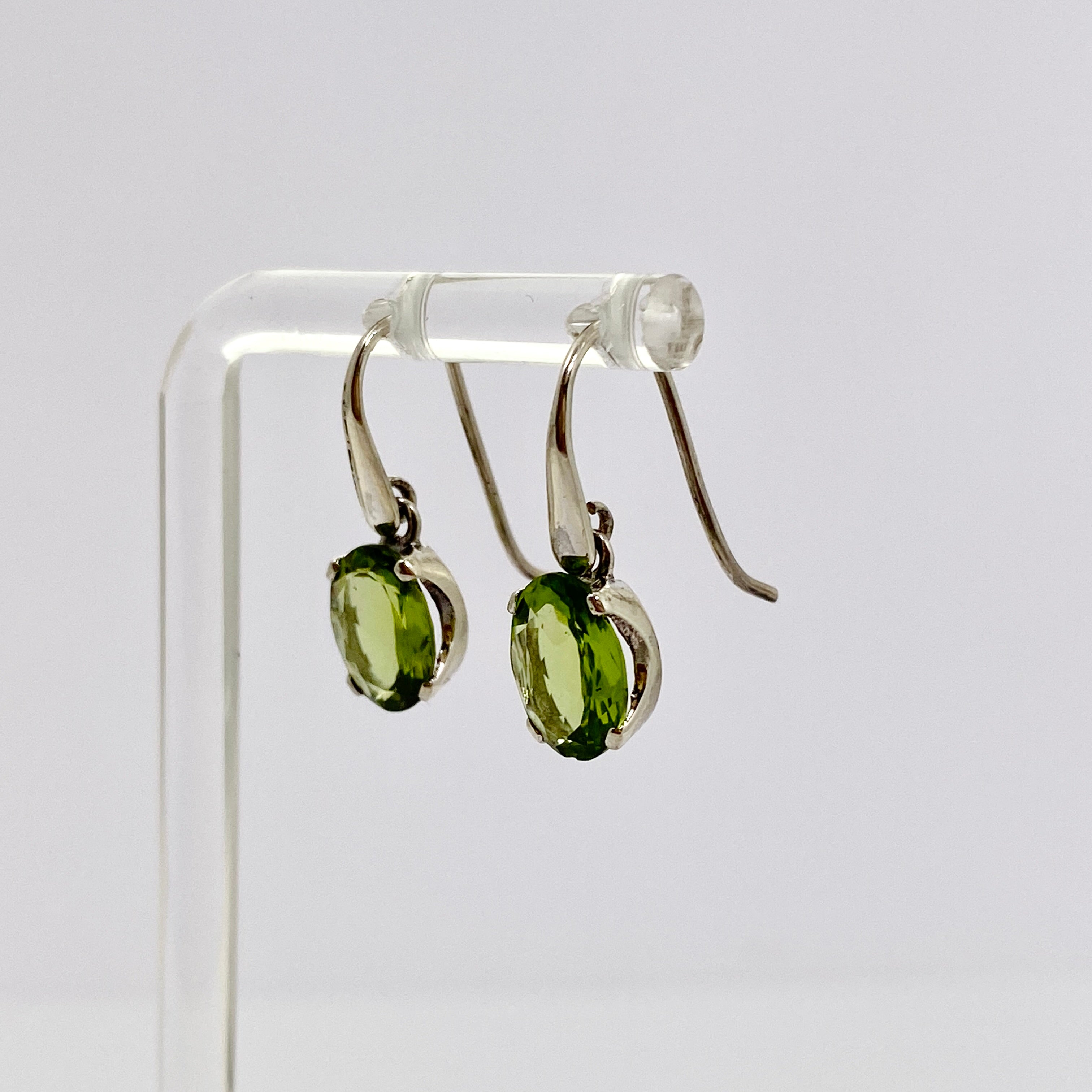 Peridot Oval Faceted Stud Earrings - 14K Gold Plated Dainty Jewelry for Women - Perfect for Everyday Wear, Gift Giving & Special Occasions