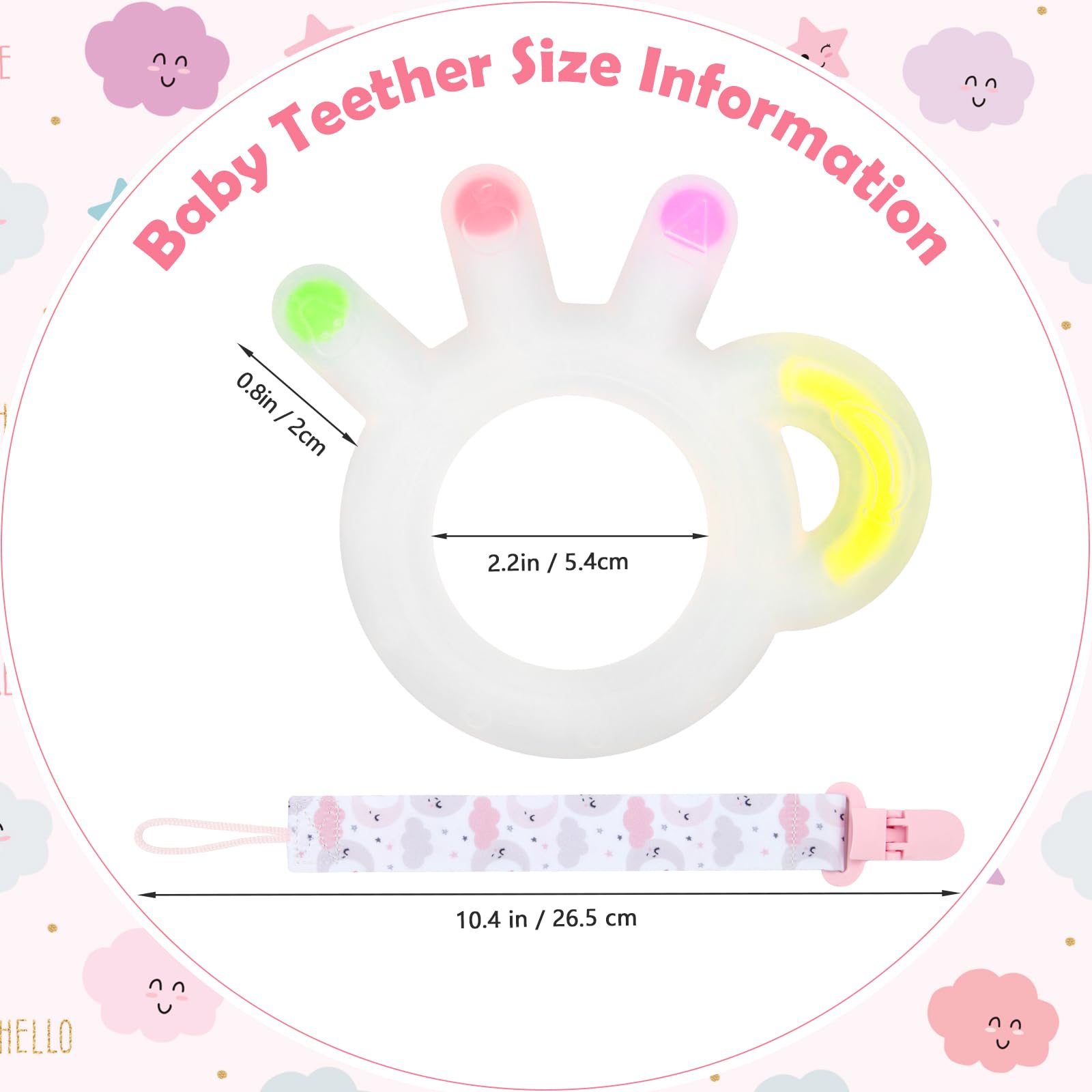 Baby Teething Toys - Food Grade Silicone Teether Rings for Soothing Sore Gums | Safe Chew Toys for Infants & Toddlers | Perfect for Home, Travel & Daycare Use