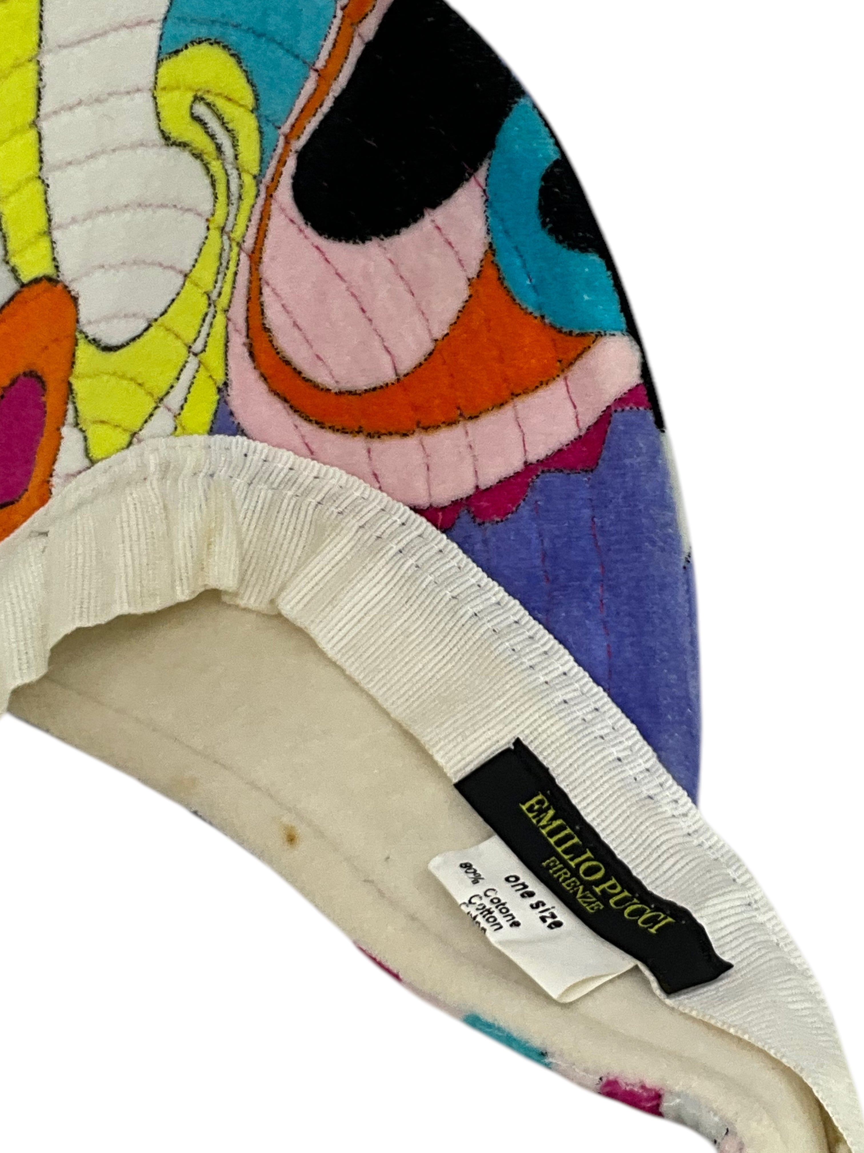 Emilio Pucci Abstract Printed Terrycloth Visor Hat for Women - Summer Beach Sun Protection, Tennis Golf Outdoor Sports Accessories